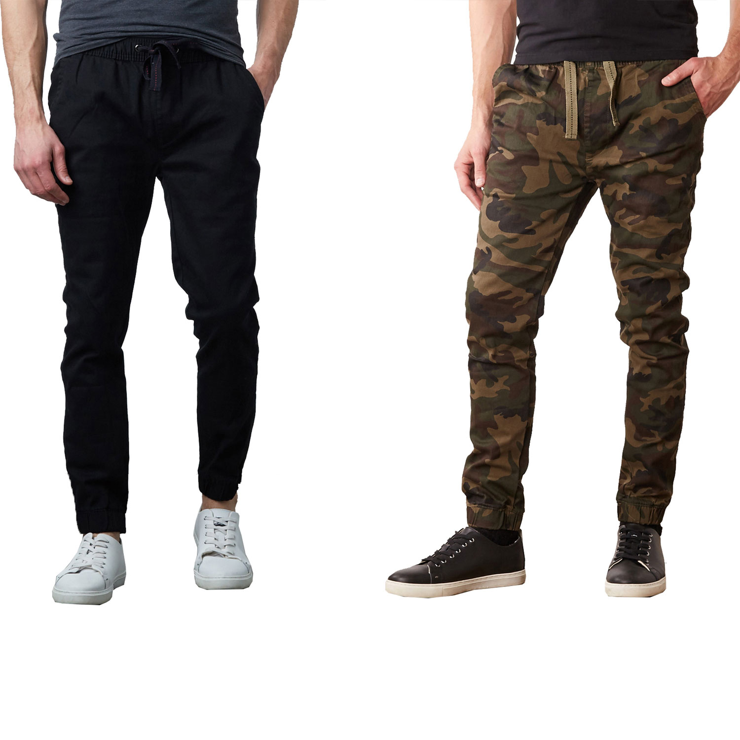 Men's Jogger Pants Slim-fit Cotton Twill  - 2 Pack