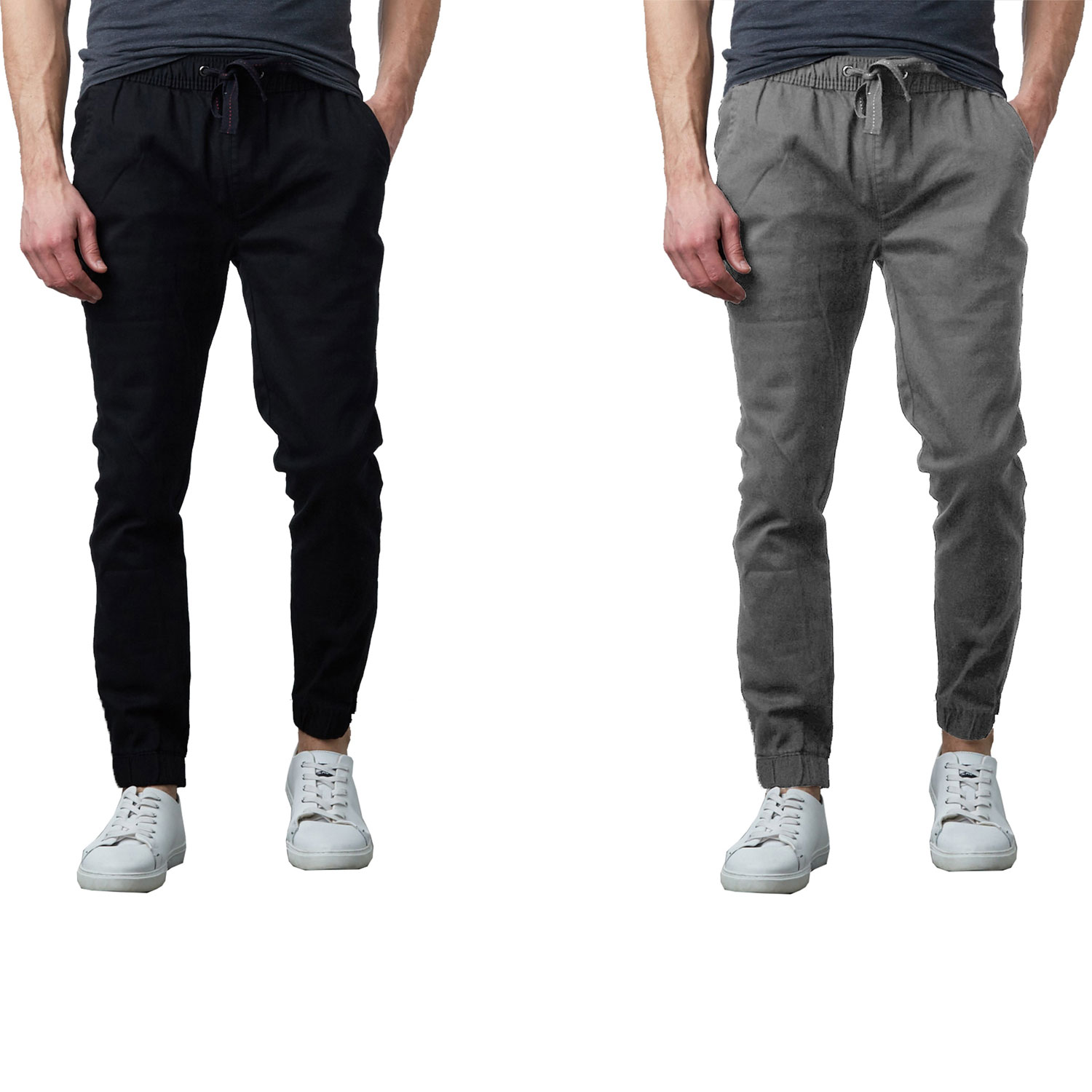 Men's Jogger Pants Slim-fit Cotton Twill  - 2 Pack