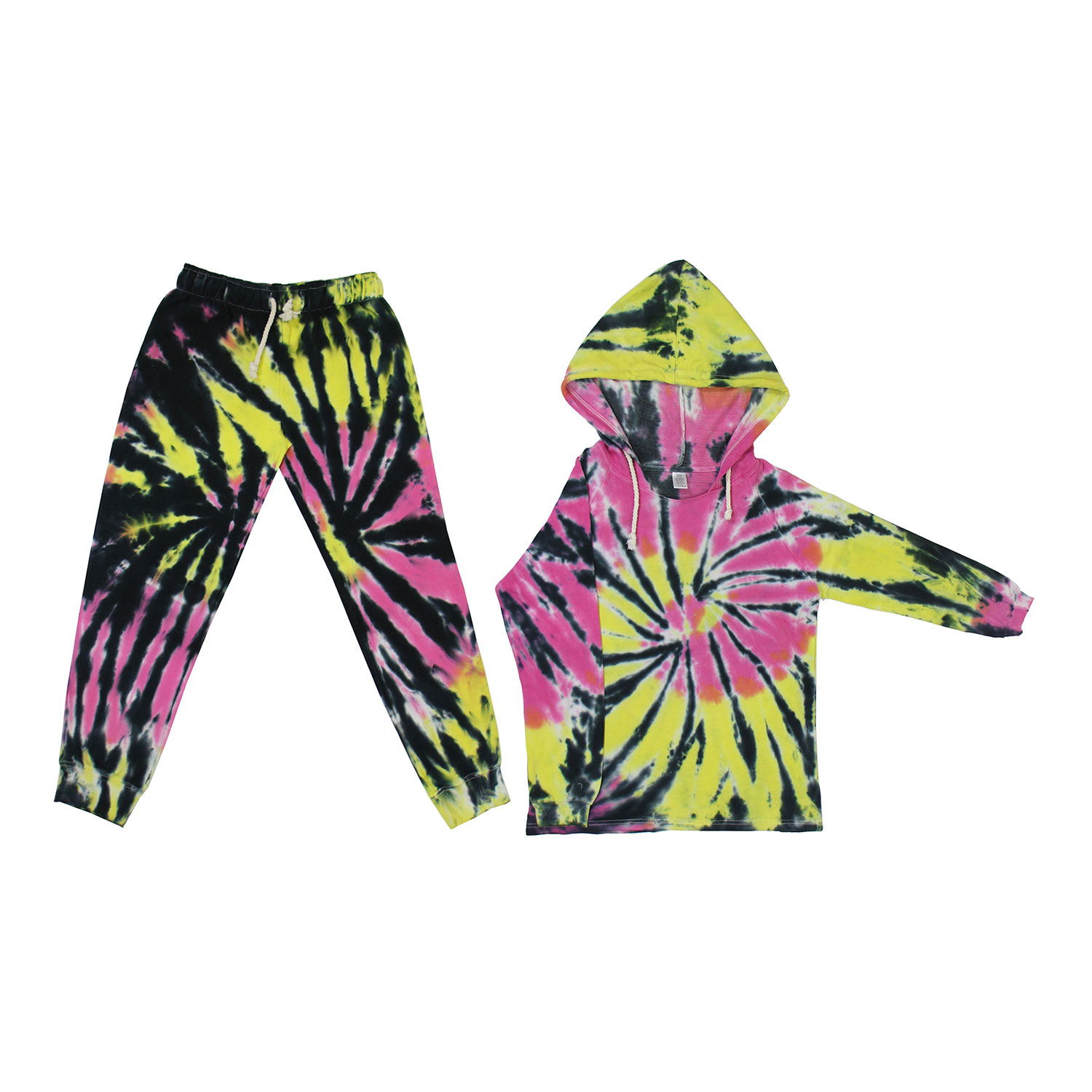 Women's Solid And Tie Dye 2-Piece Hoodie & Jogger Sets