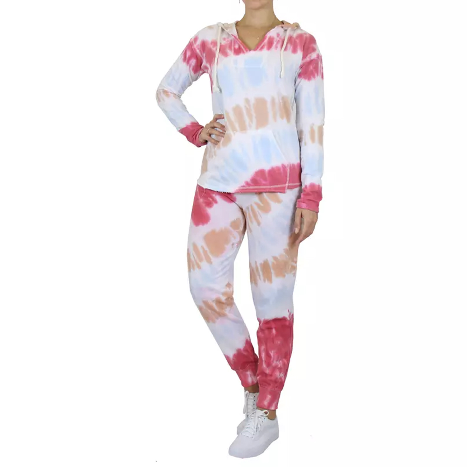 Women's Solid And Tie Dye Top & Bottom 2-Piece Jogger Sets