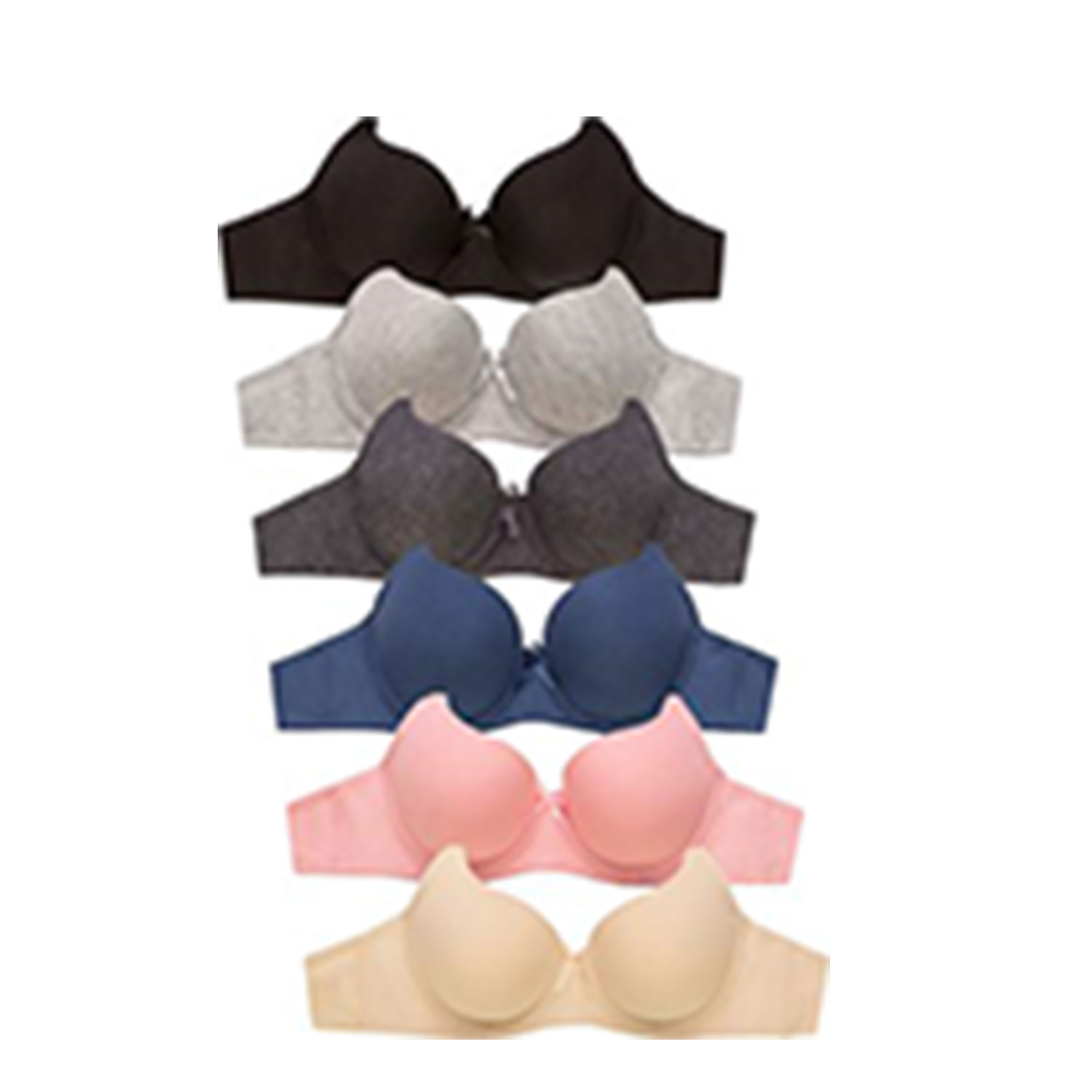 Ladies Plain Cotton Bra - 6 Pack