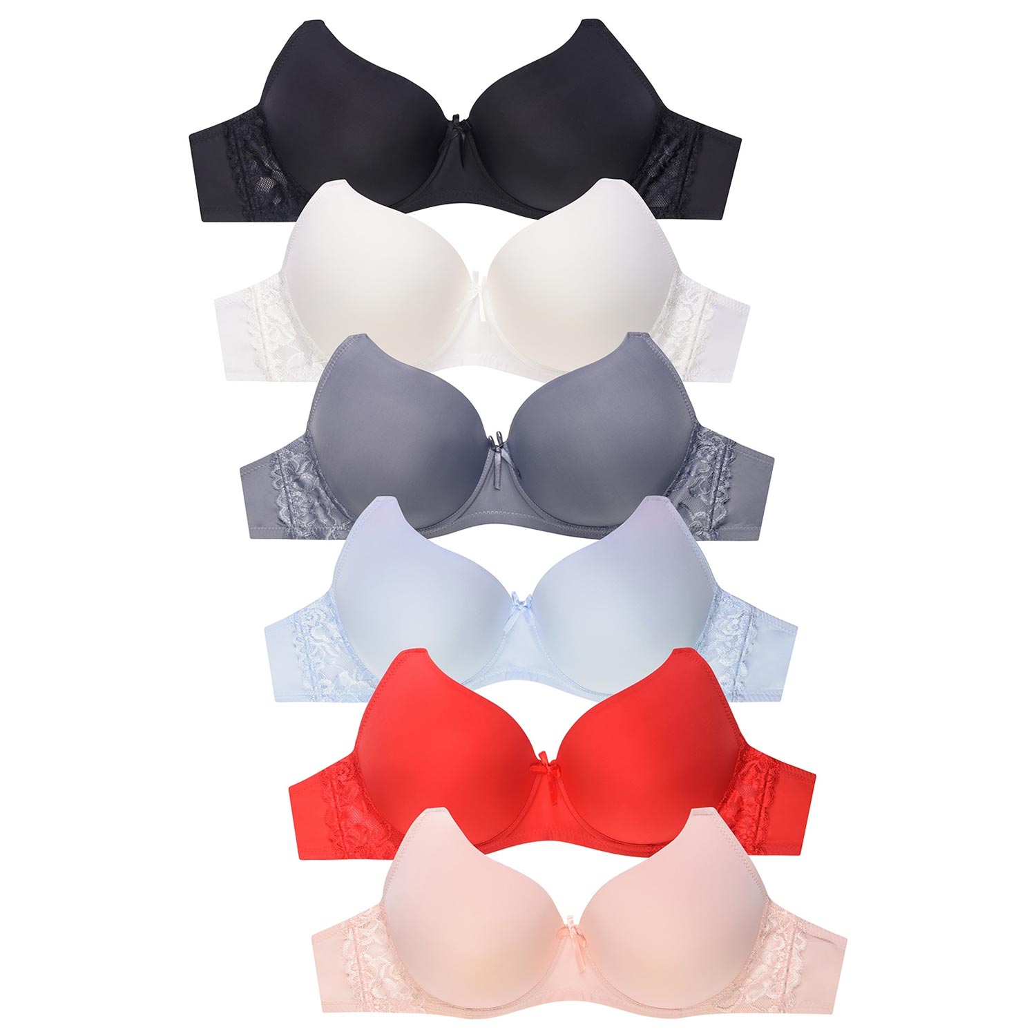 Ladies Full Cup Plain Cotton Bra Pack of 6