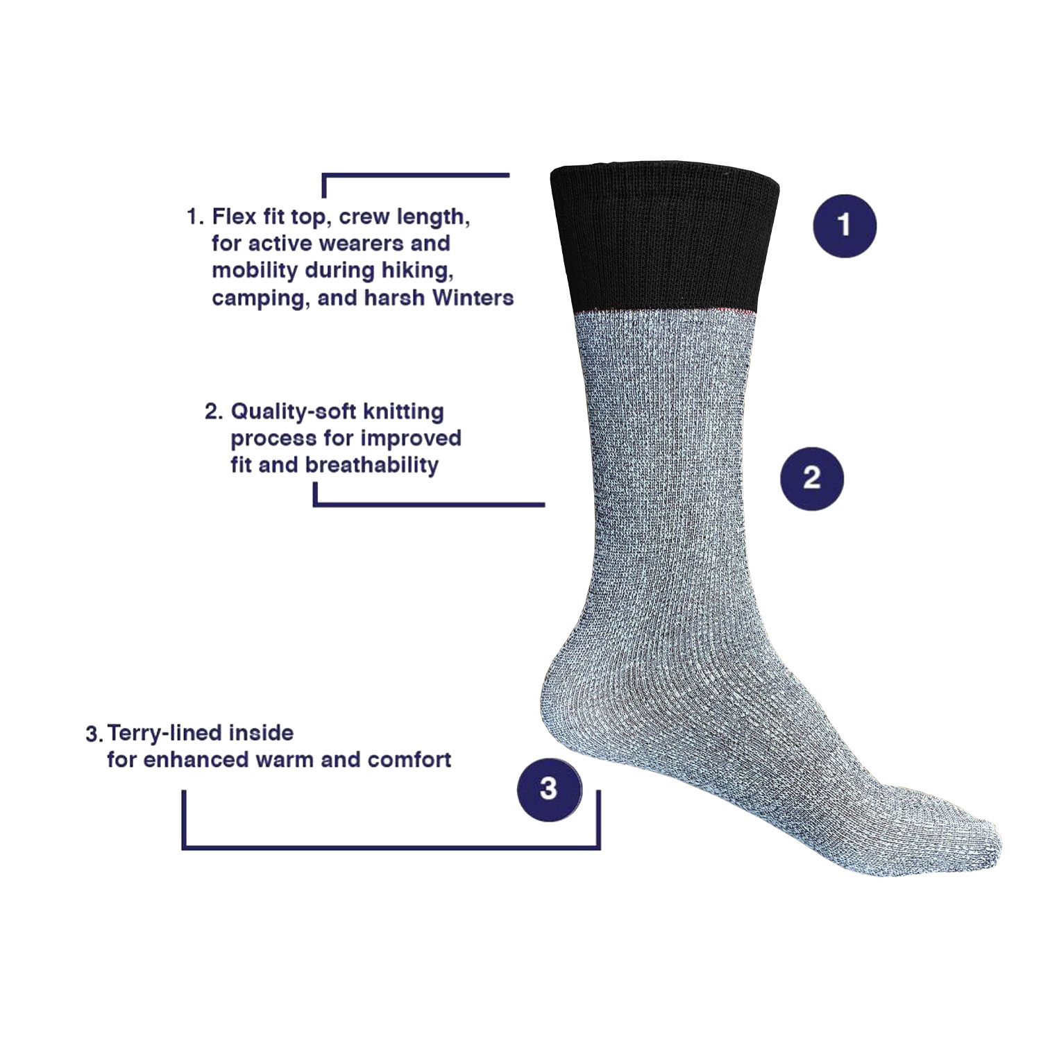 Men's Assorted Thermal Tube Socks Available In Multi Packs