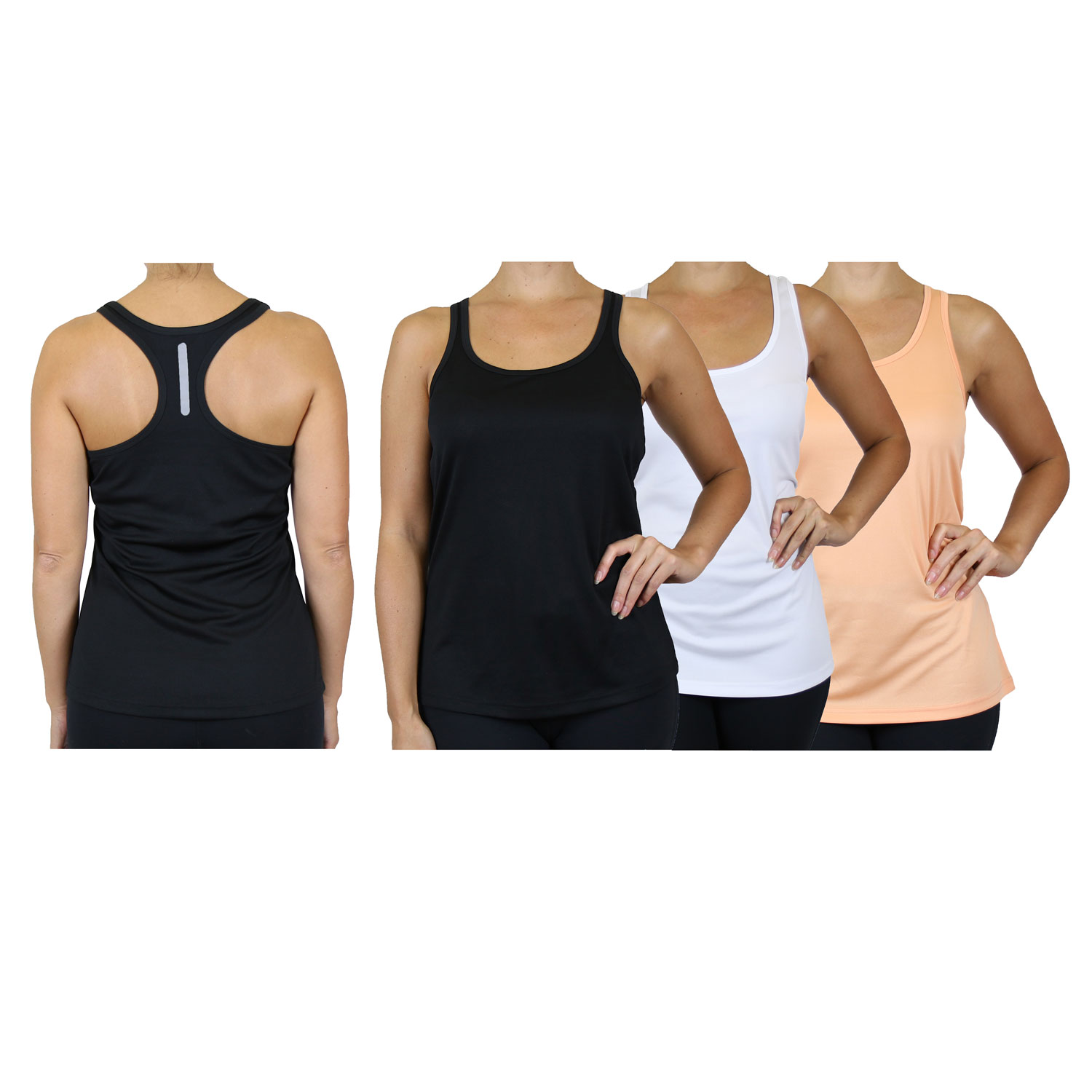 3 Pack Moisture Wicking Women's Racerback Tanks