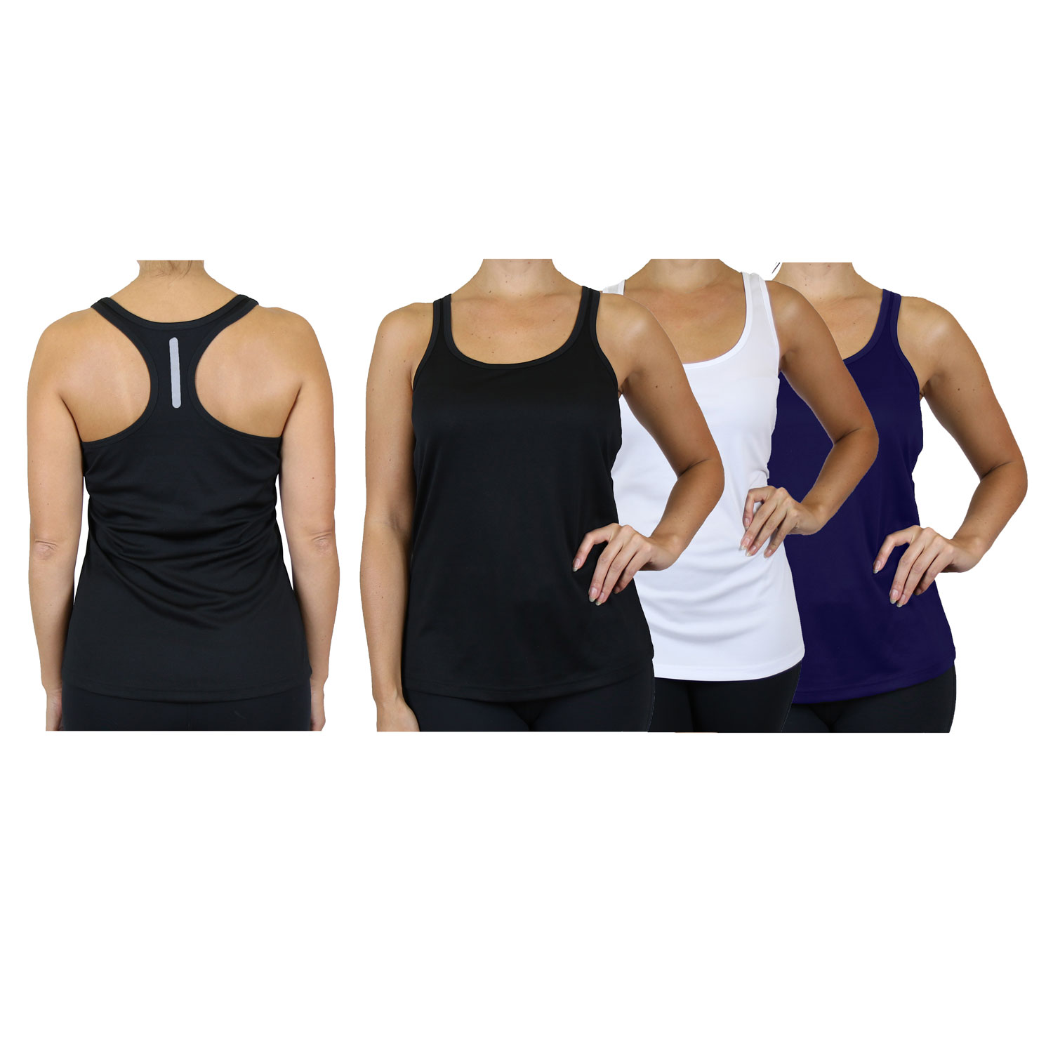 6-Pack Assorted Moisture Wicking Women's Racerback Tanks