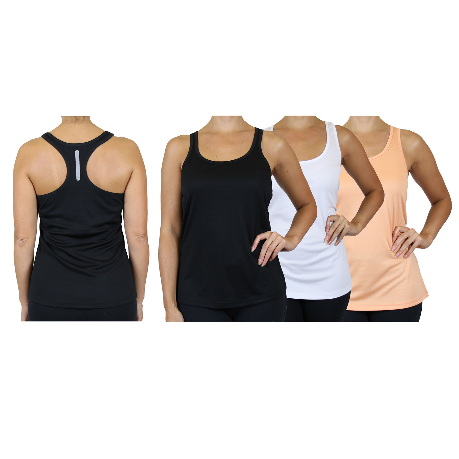 6-Pack Assorted Moisture Wicking Women's Racerback Tanks