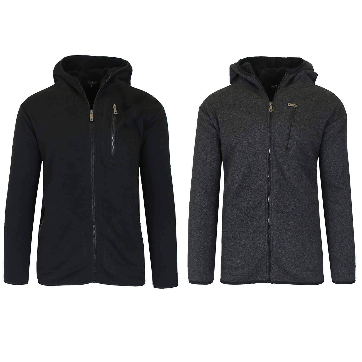 Men's 2-Pack Heavyweight Tech Sherpa Fleece-Lined Zip Hoodie