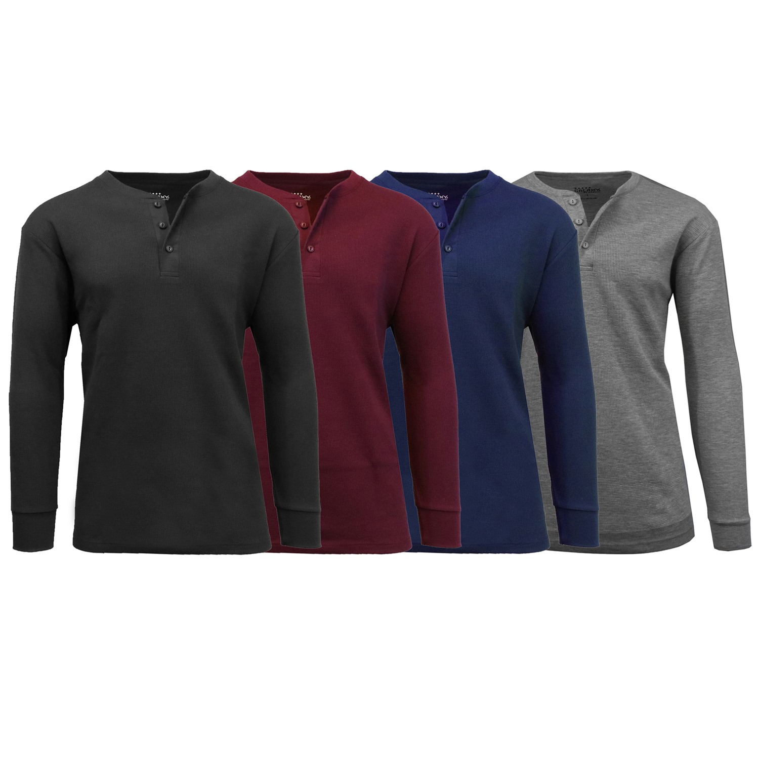 Men's 4-Pack Waffle-Knit Henley Thermal Shirt