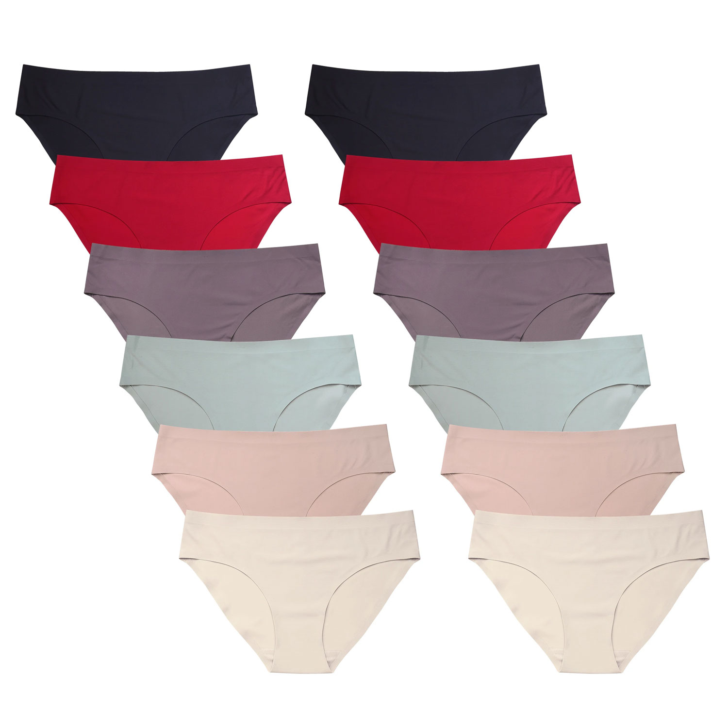 Mopas Ladies No Show Bikini Panty Pack Of 12