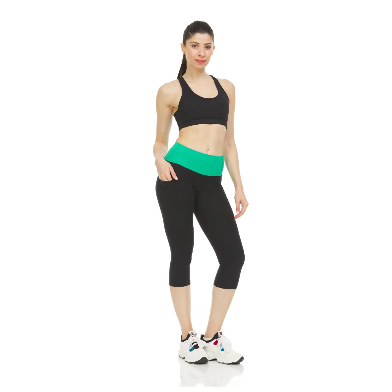 Women's Active Performance Yoga Stretch Capri Leggings Available in multi pack