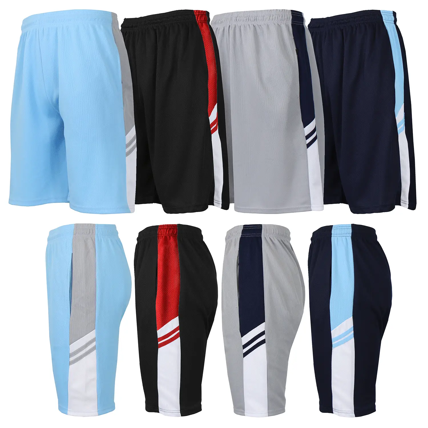 Men's 4 Pack Moisture Wicking Mesh Shorts