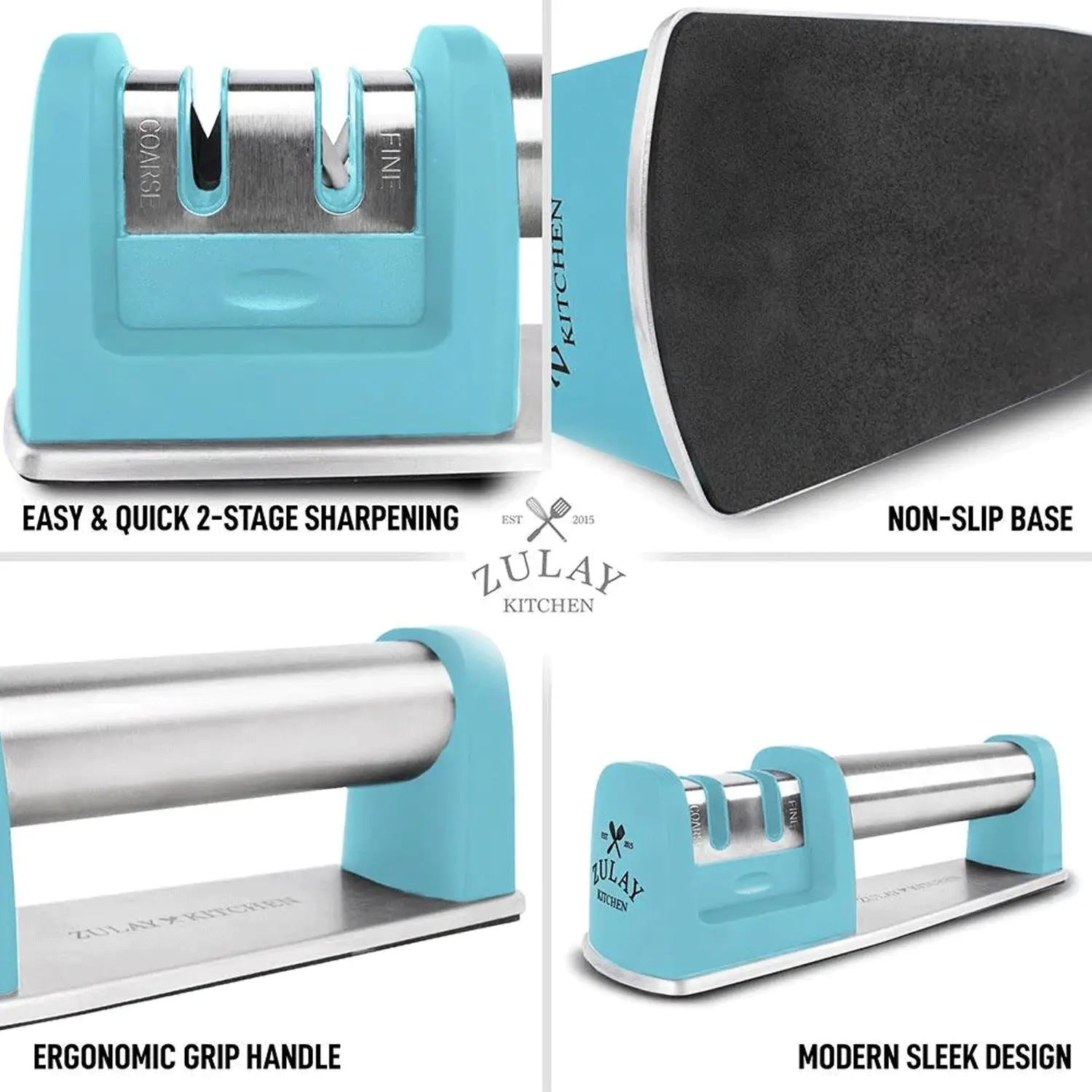 Zulay Kitchen Knife Sharpener (2-Stage Knife Sharpening)