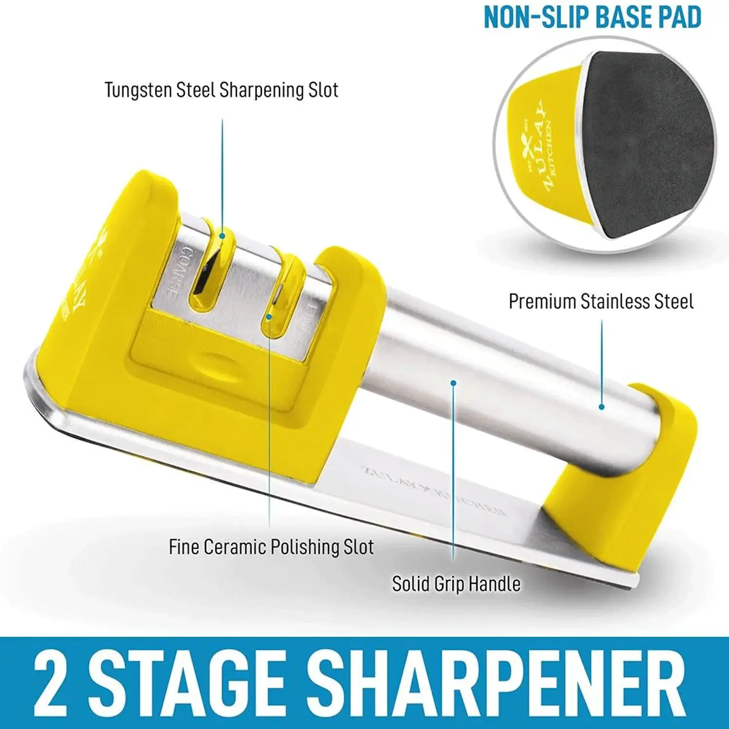 Zulay Kitchen Knife Sharpener (2-Stage Knife Sharpening)