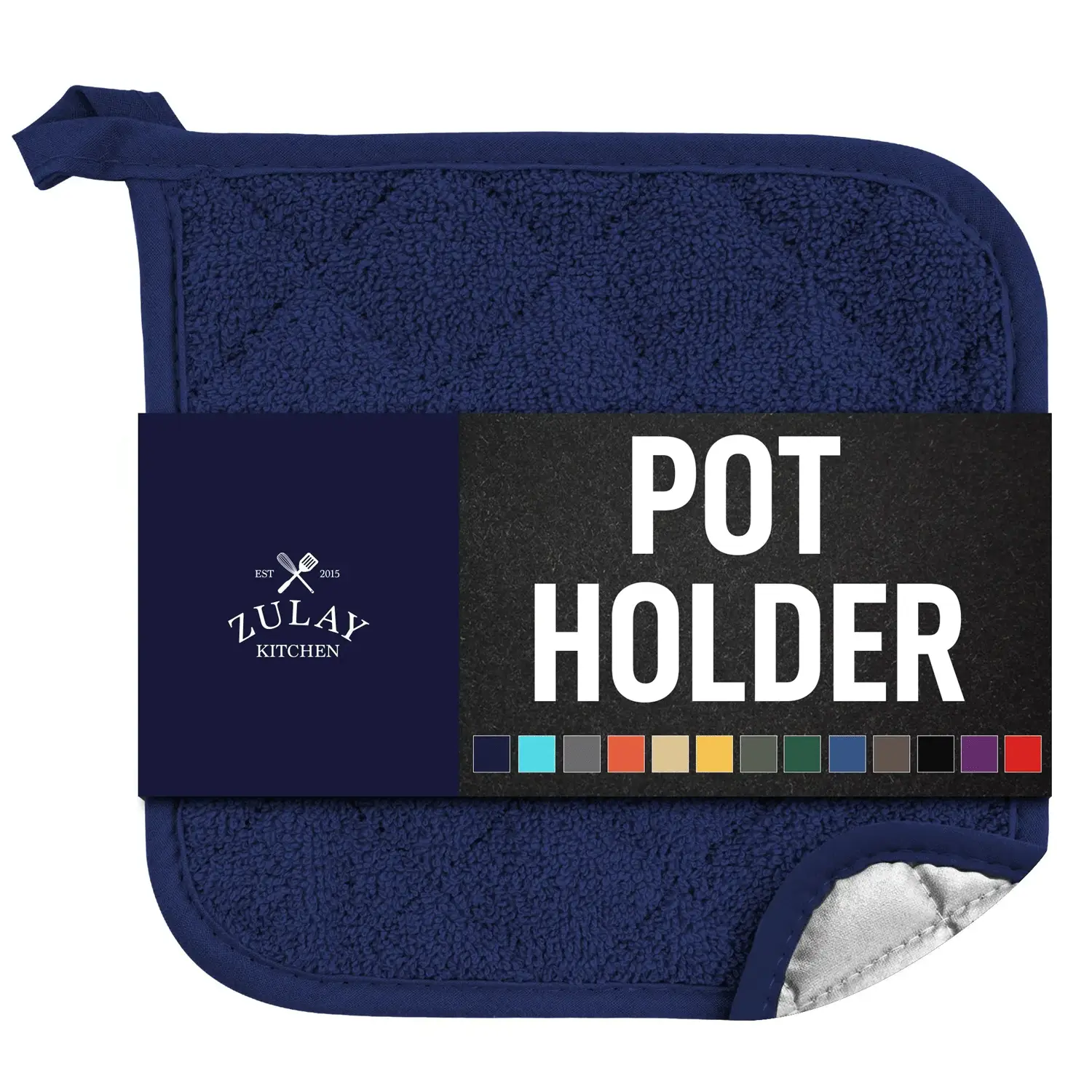 Pot Holder - Single Pack Quilted Terry Cloth Pot holders 7x7 Inch