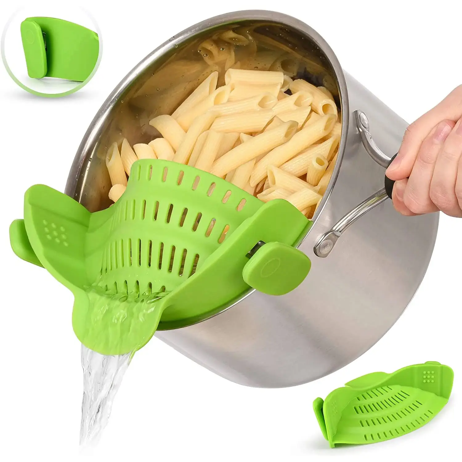 Adjustable Silicone Pot Strainer With Clips