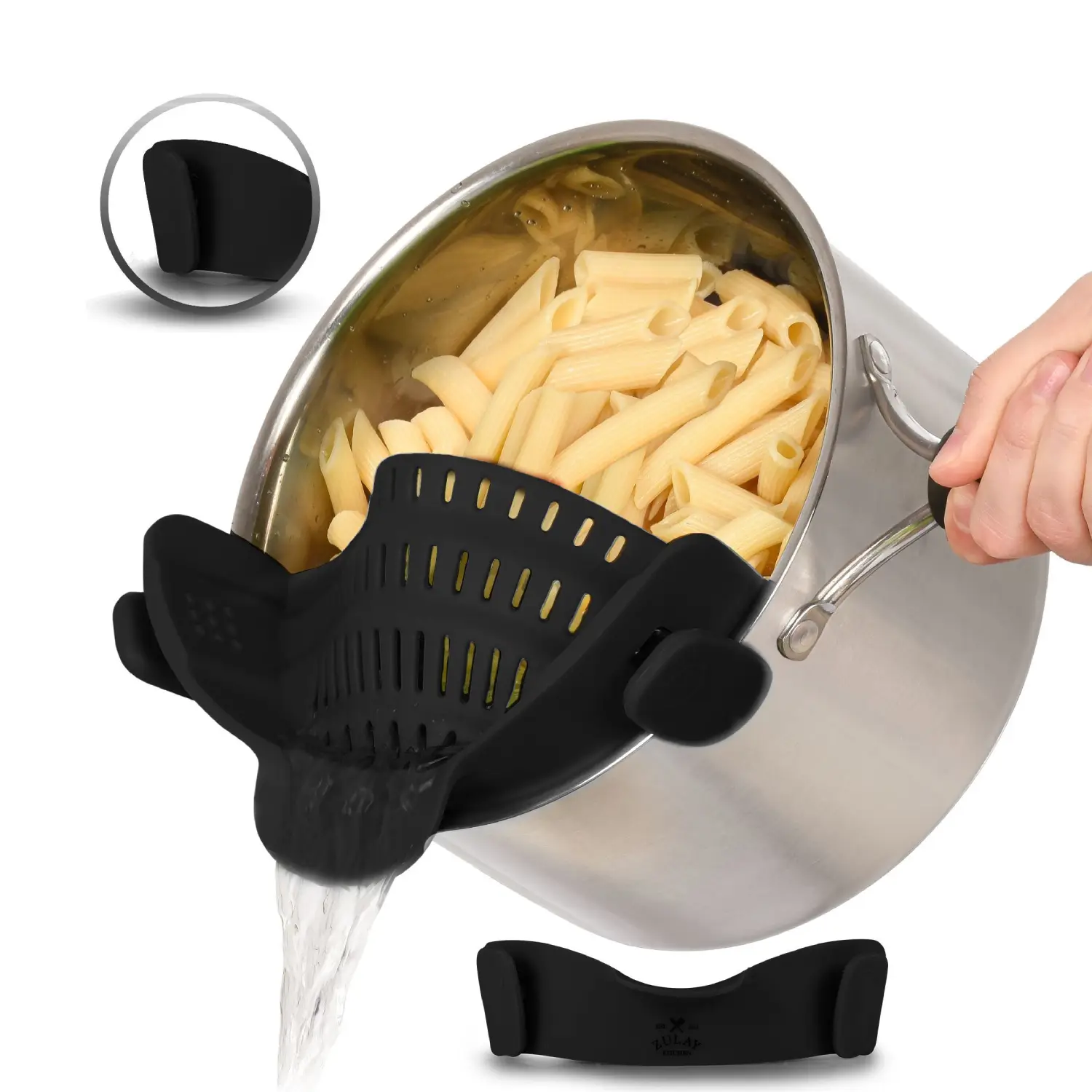 Adjustable Silicone Pot Strainer With Clips