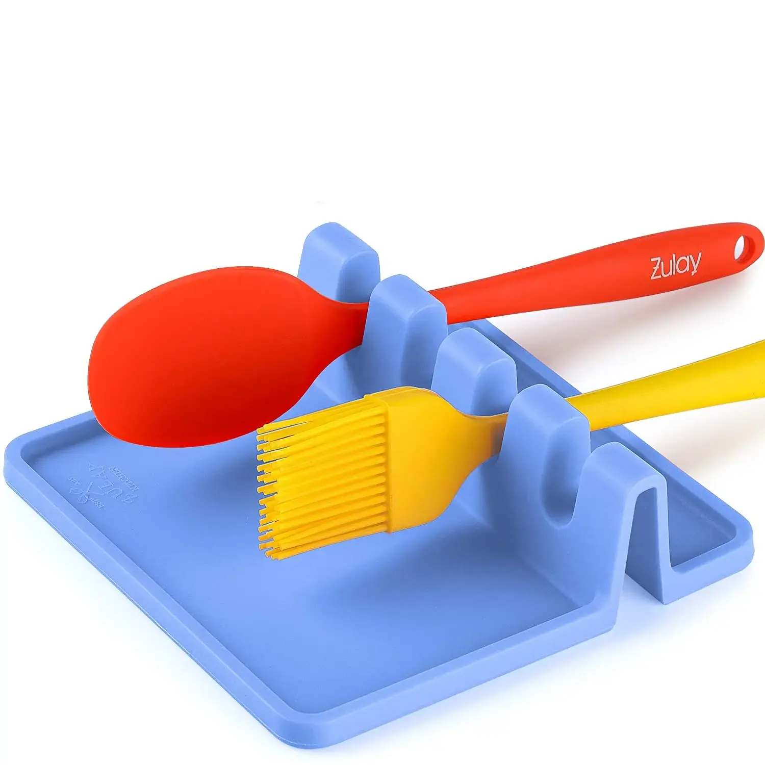 Silicone Utensil Rest with Drip Pad - Dark Grey