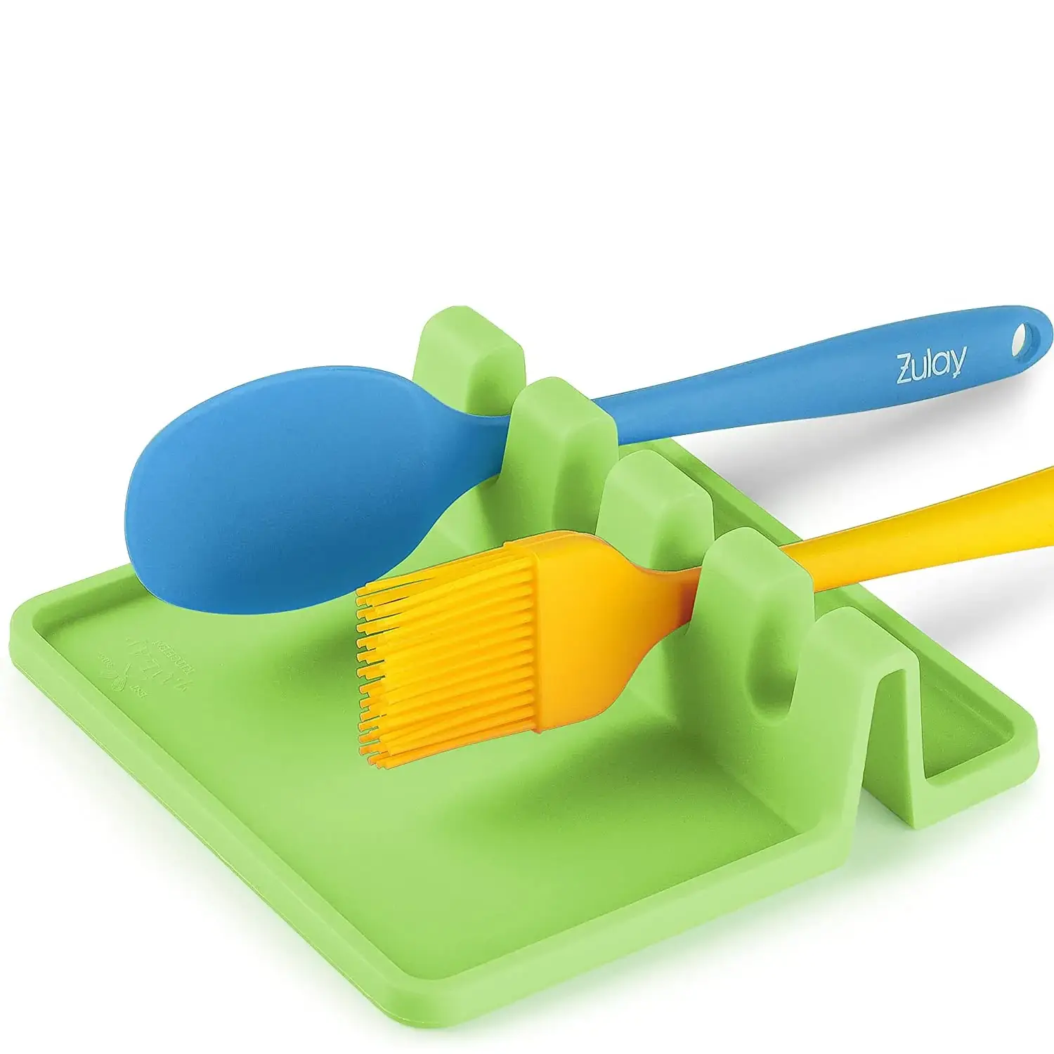 Silicone Utensil Rest with Drip Pad - Dark Grey