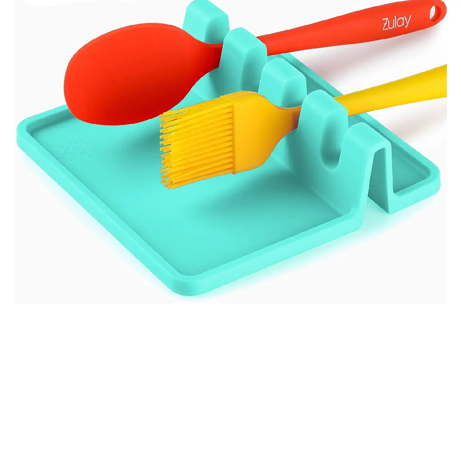 Silicone Utensil Rest with Drip Pad - Dark Grey