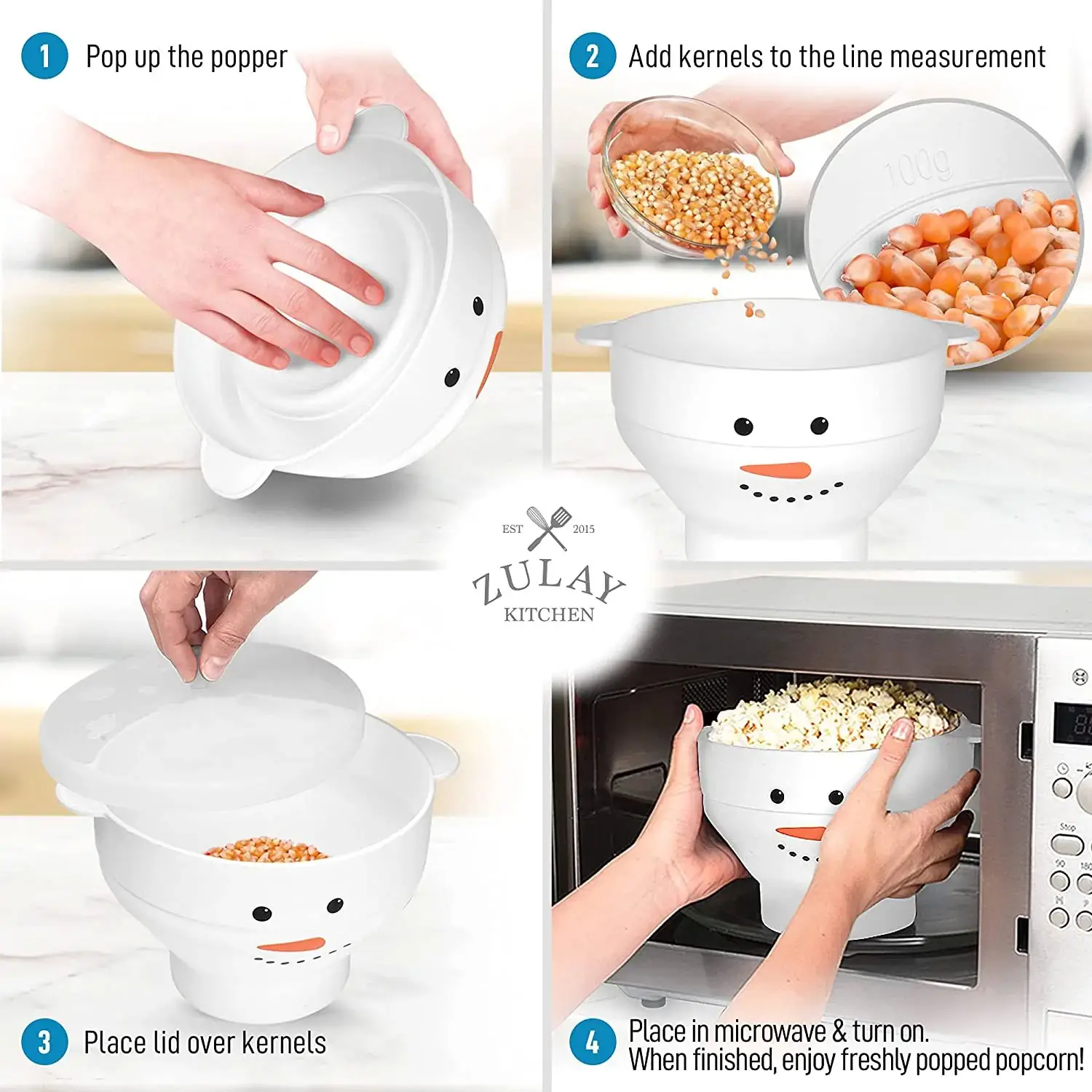 Collapsible Silicone Popcorn Maker