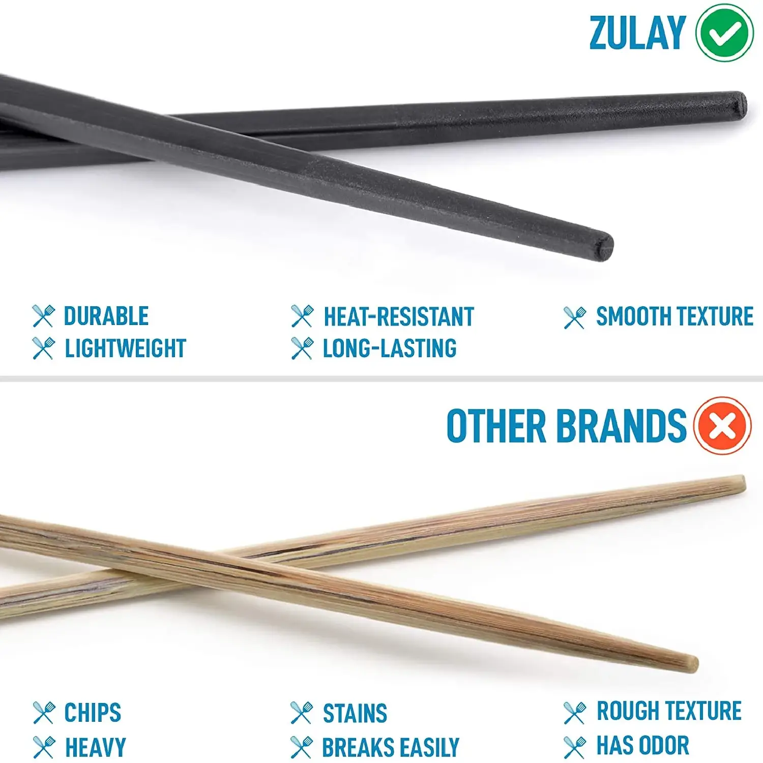 ZK Chopsticks, Fiberglass, 10 Pairs