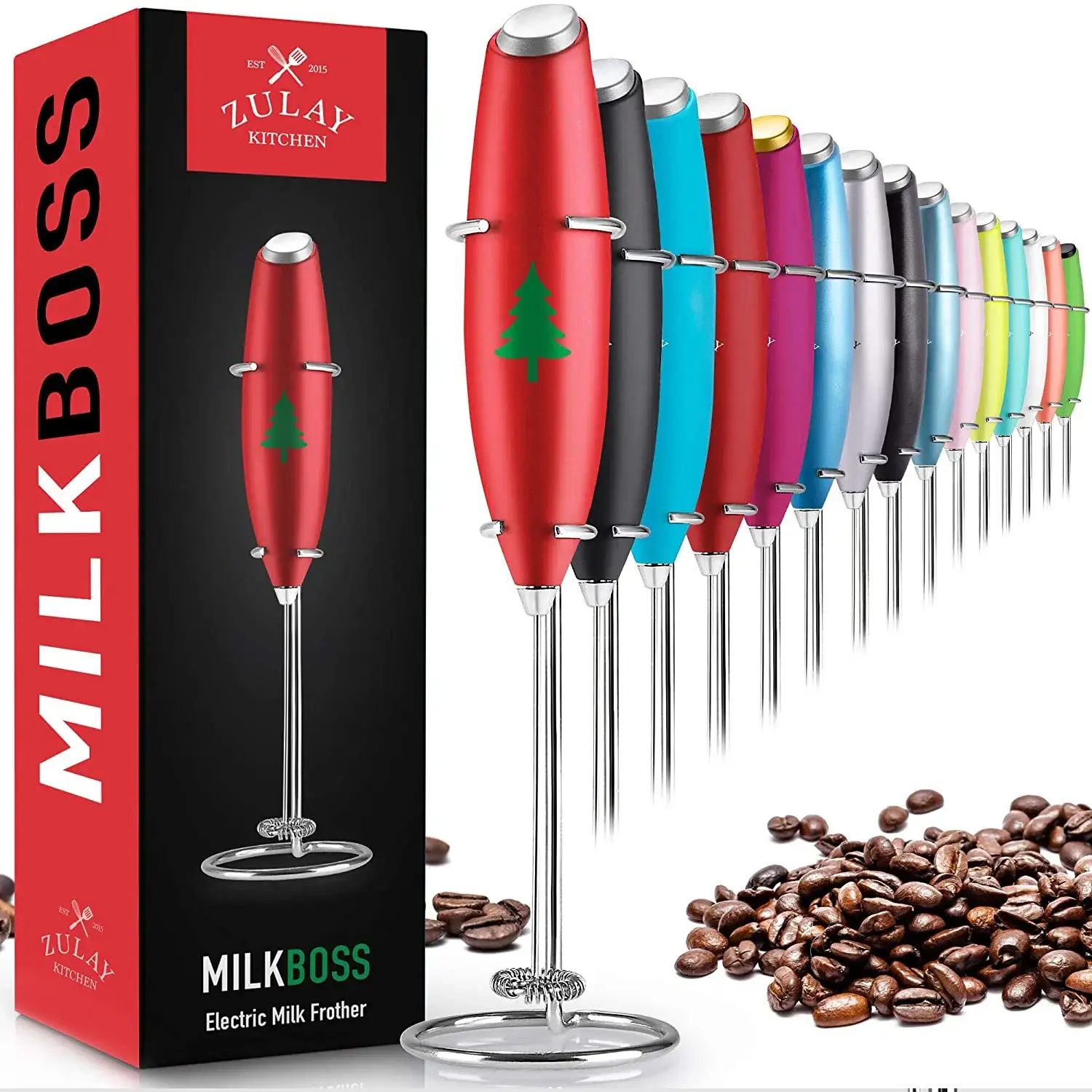 Milk Frother With Stand (Christmas Edition)