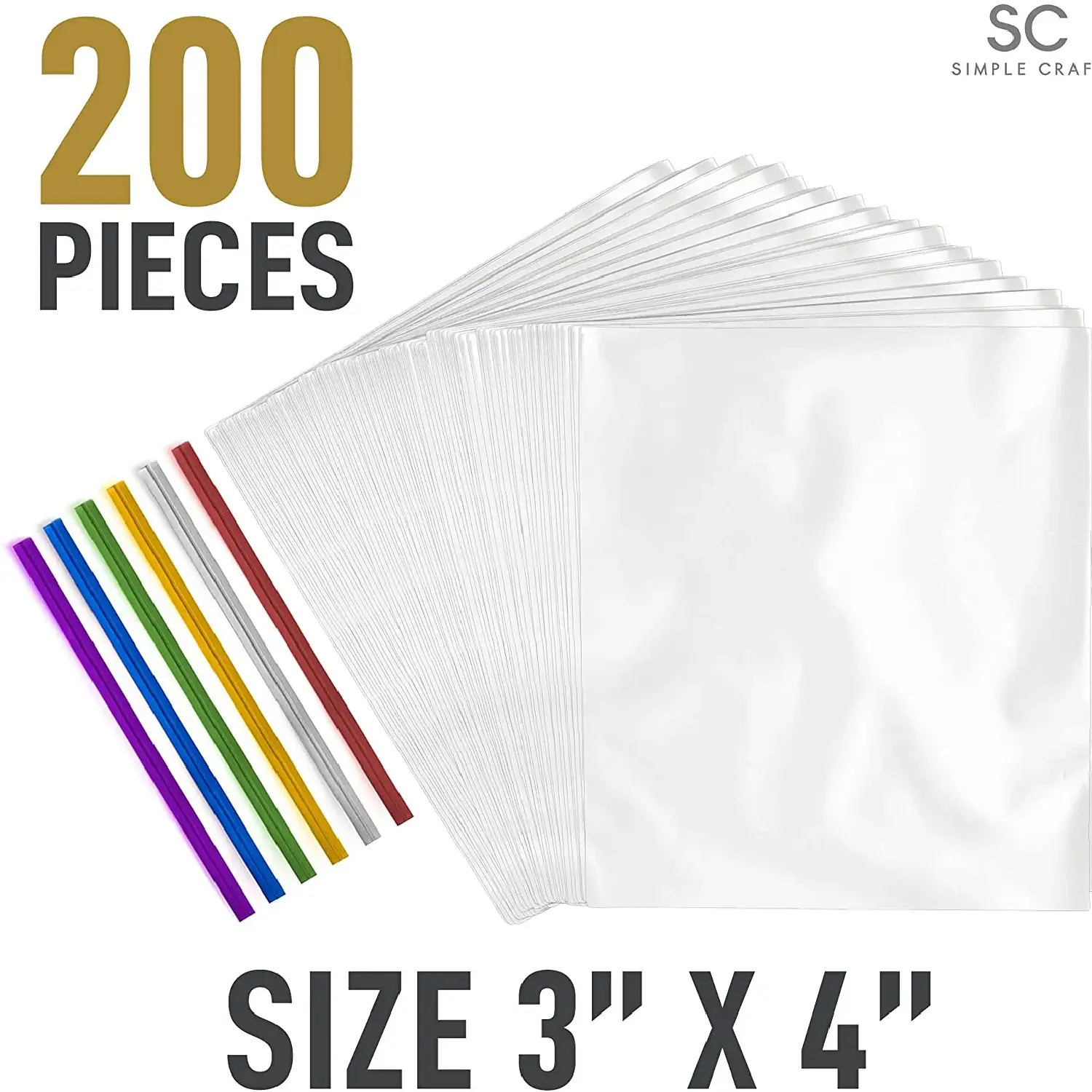 Simple Craft Candy Treat Cellophane Bags - 200 Pack