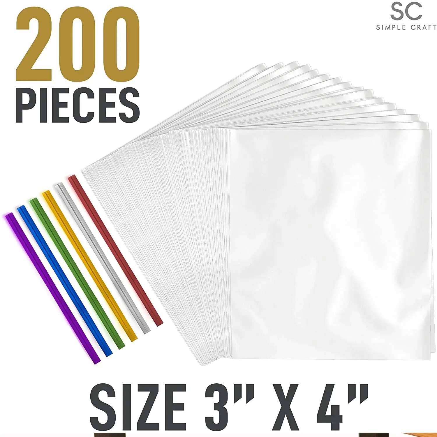 Simple Craft Candy Treat Cellophane Bags - 200 Pack