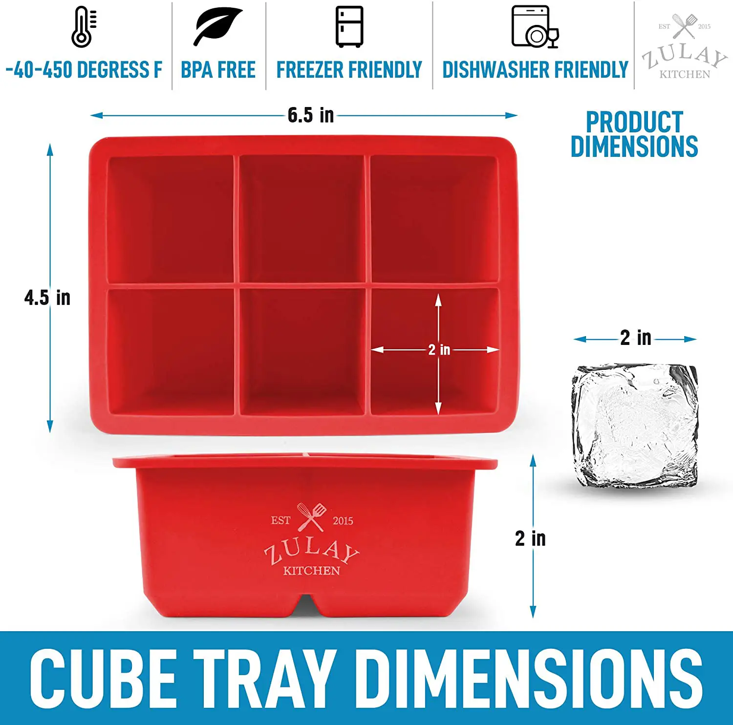 Silicone Square Ice Cube Mold and Ice Ball Mold (Set of 2)