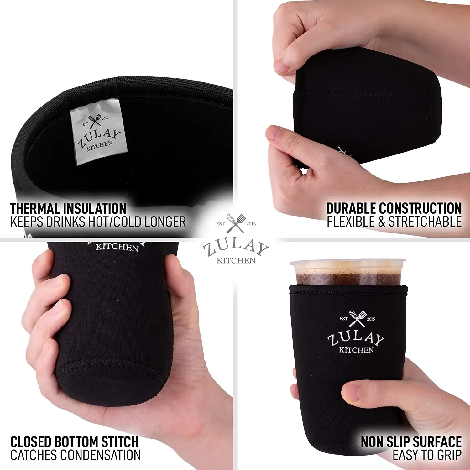 Reusable Iced Coffee Sleeve - 5-inch Medium Size