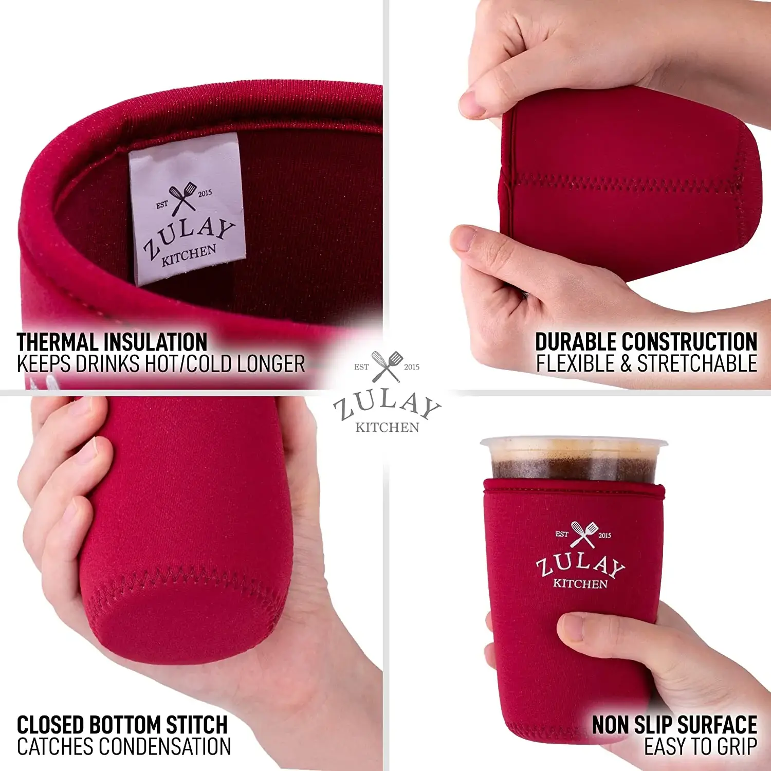 Reusable Iced Coffee Sleeve - 5-inch Medium Size