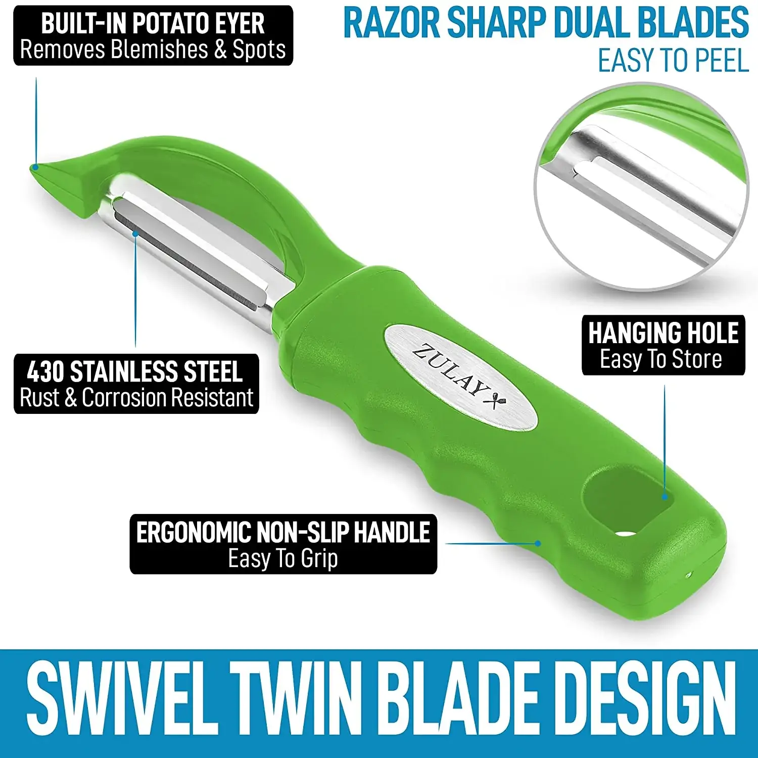 Stainless Steel Swivel Vegetable Peeler