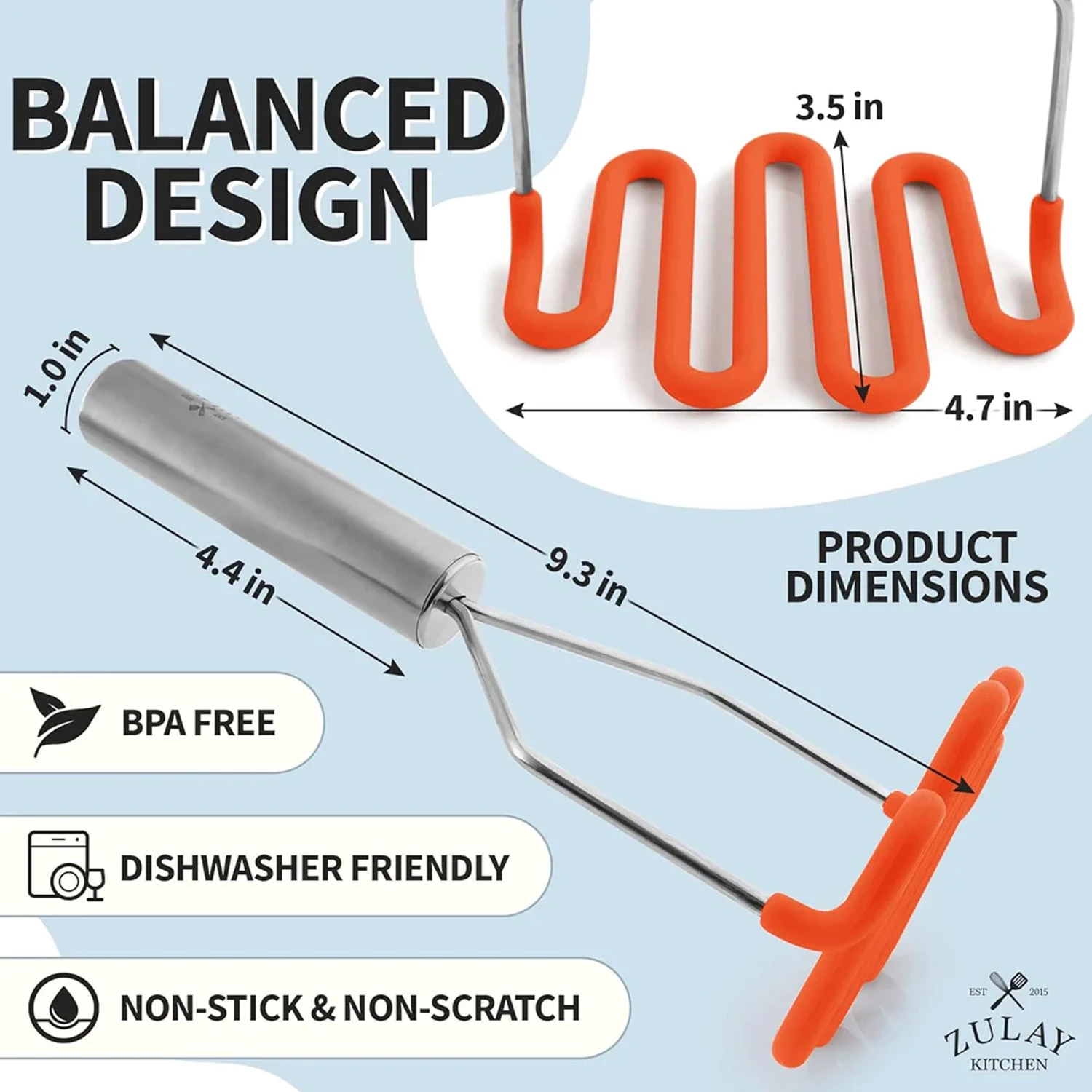 Silicone-coated Potato Masher