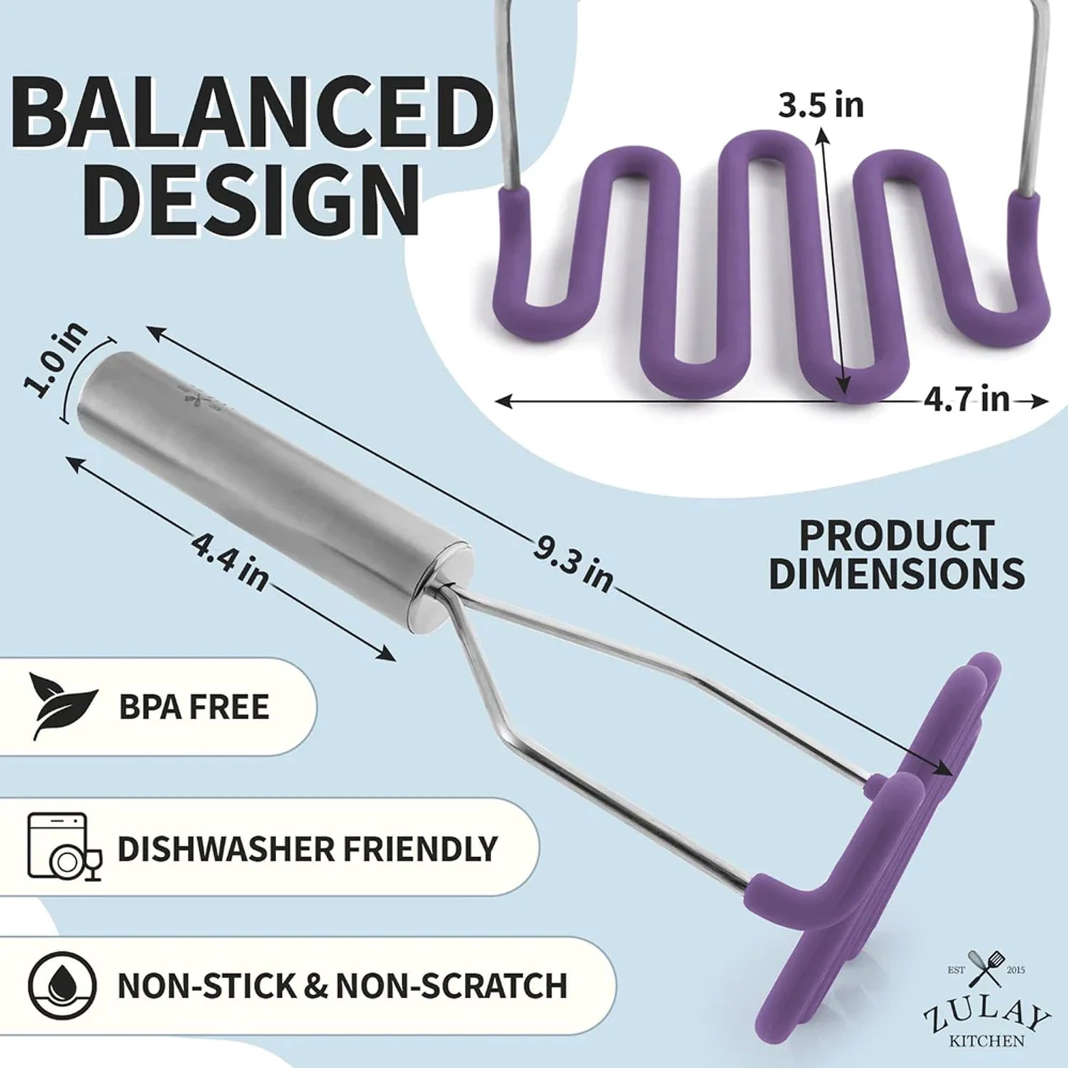 Silicone-coated Potato Masher