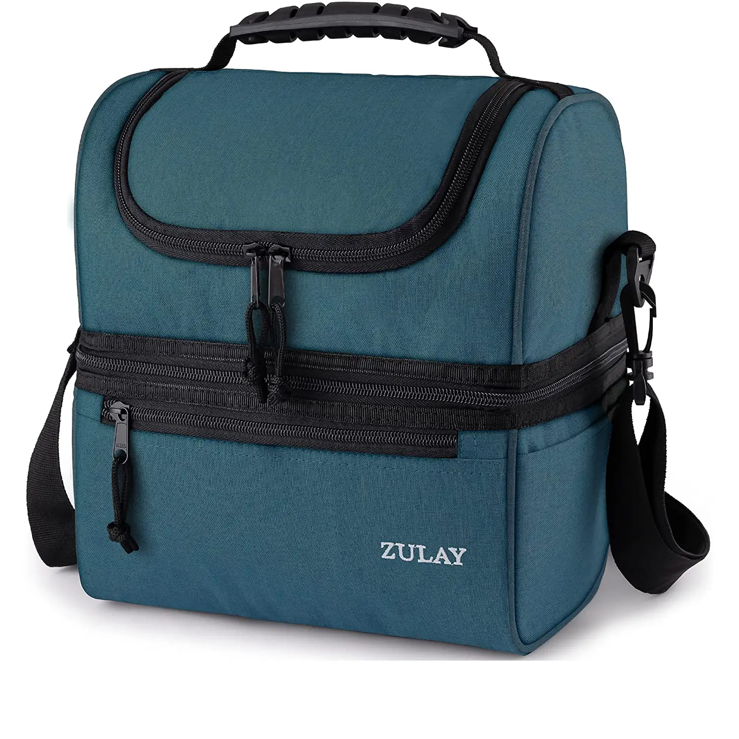 Insulated 2-Compartment Lunch Box Bag With Strap