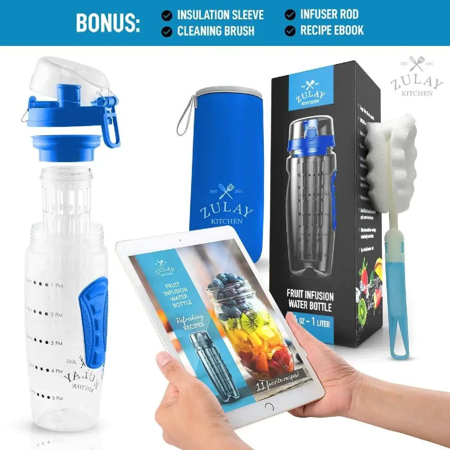 Portable Water Bottle With Fruit Infuser