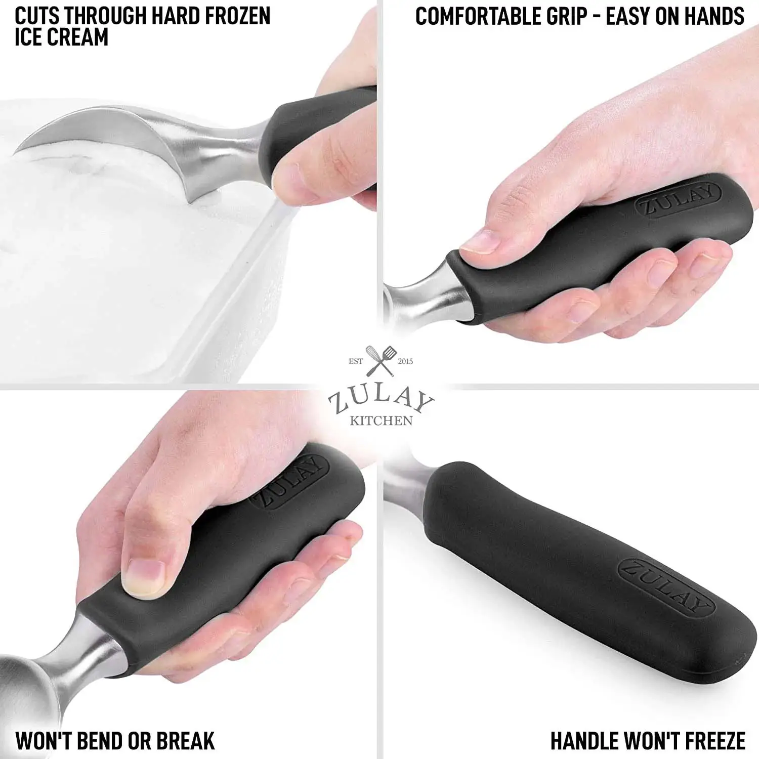 Ice Cream Scoop With Rubber Grip