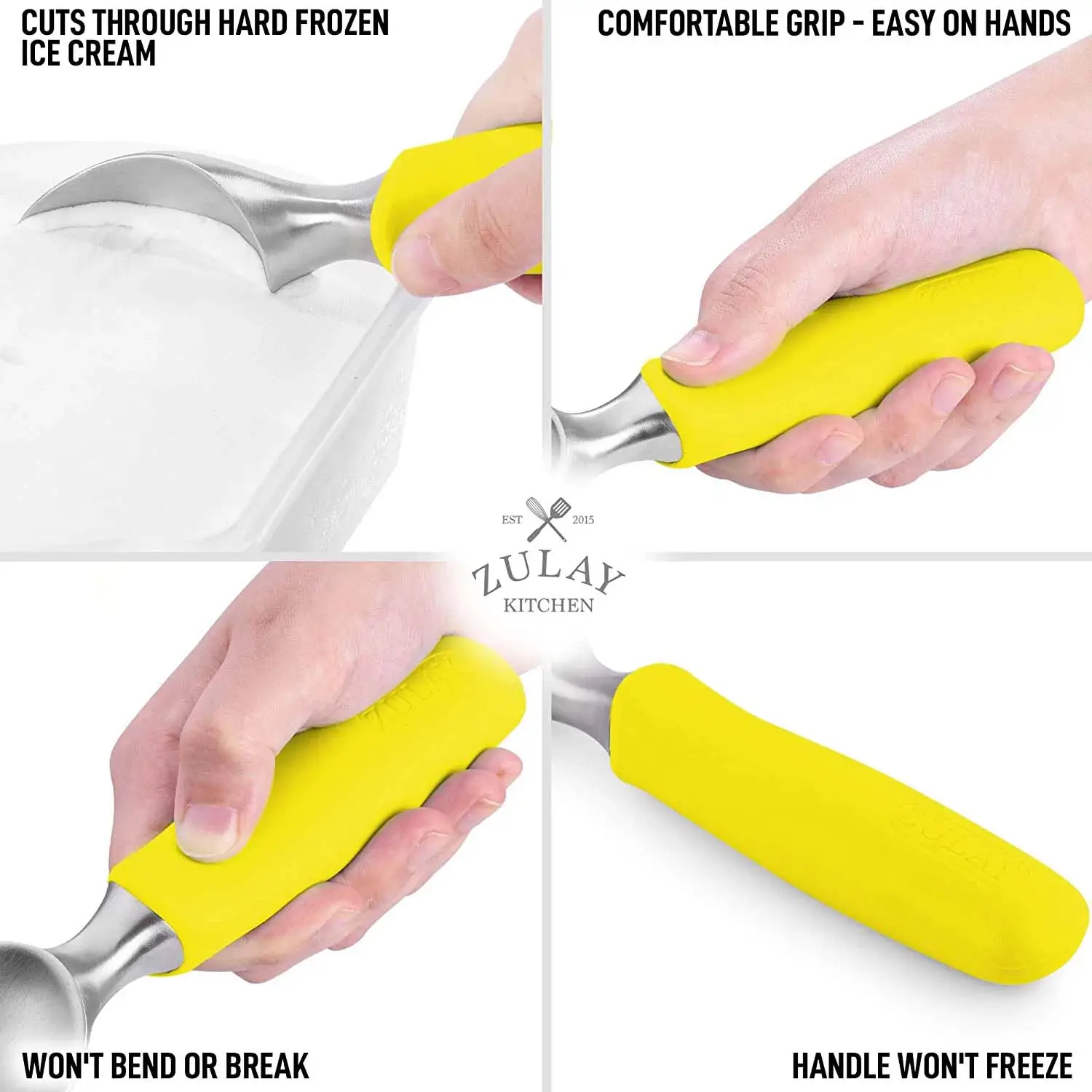 Ice Cream Scoop With Rubber Grip