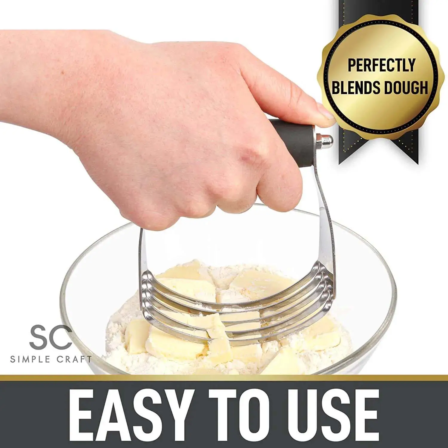 Simple Craft Pastry Dough Cutter With Comfortable Grip Handle