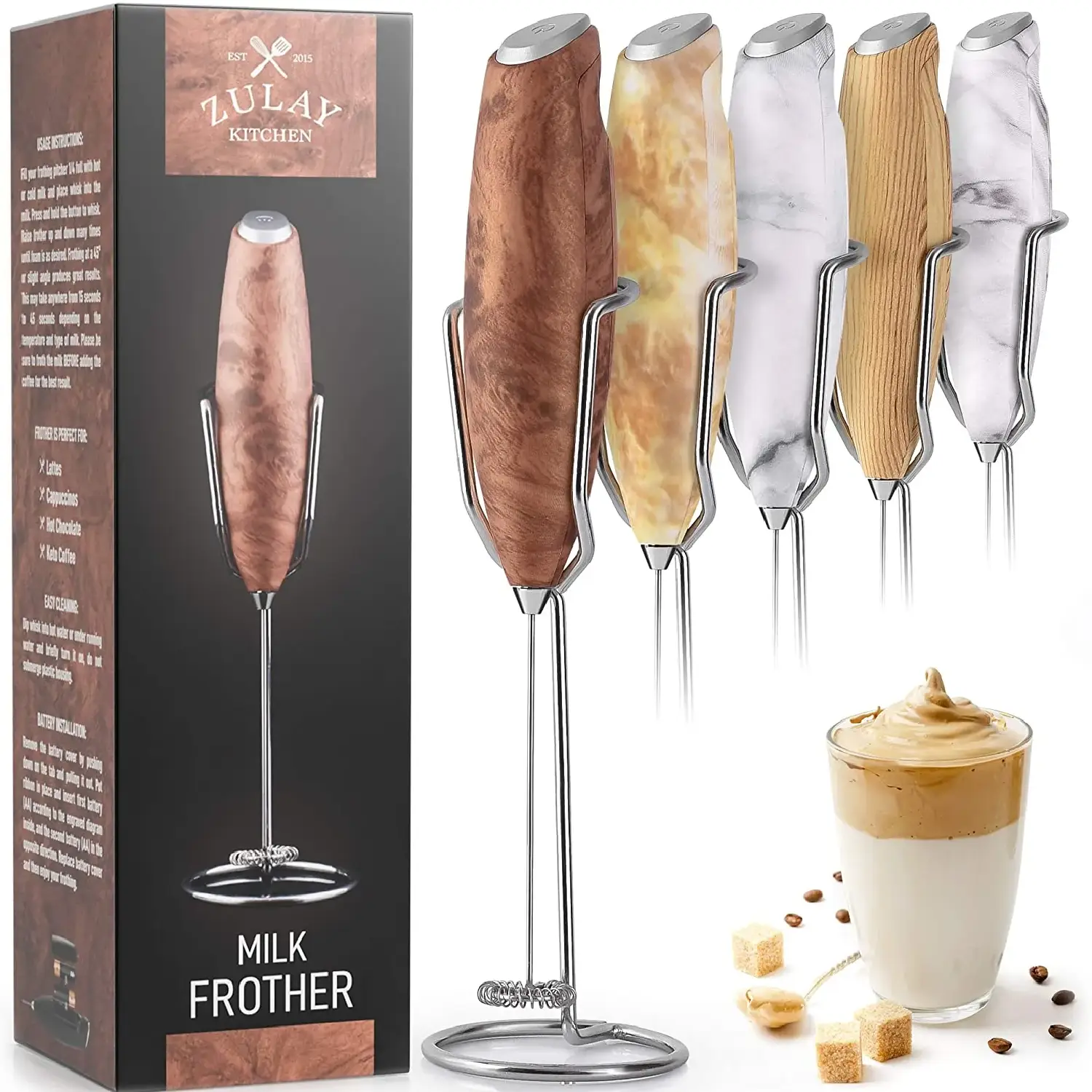 Milk Frother With Holster Stand