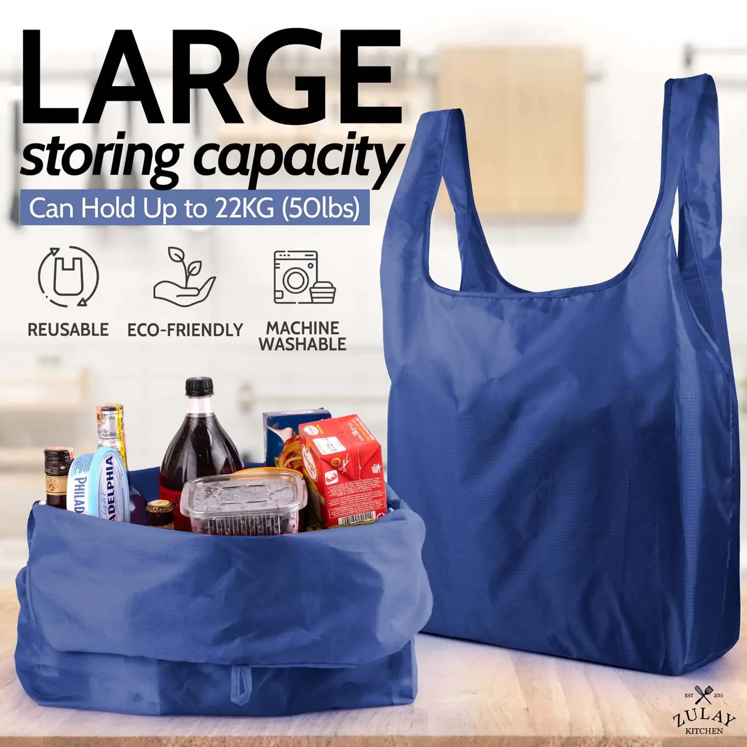 Reusable Grocery Bags - 5 Pack