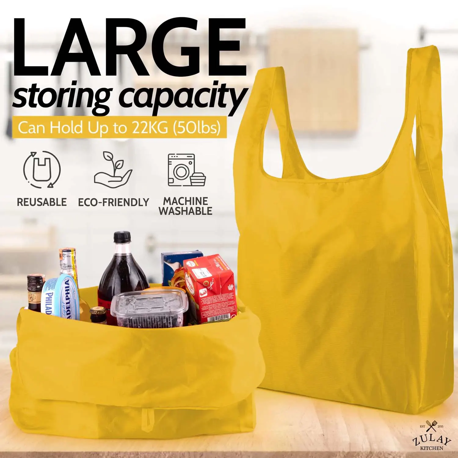 Reusable Grocery Bags - 5 Pack