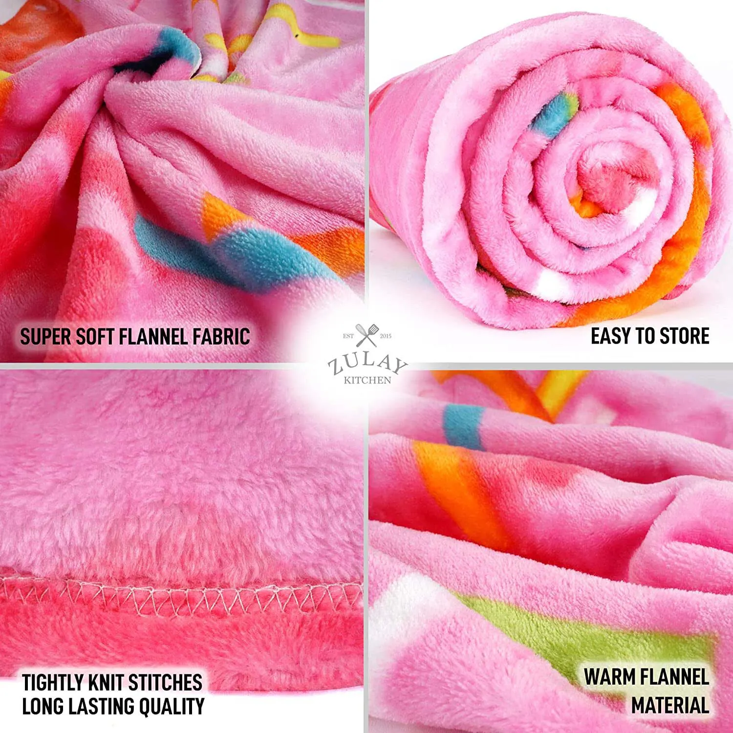 Novelty Premium Soft Flannel Glazed Donut Blanket