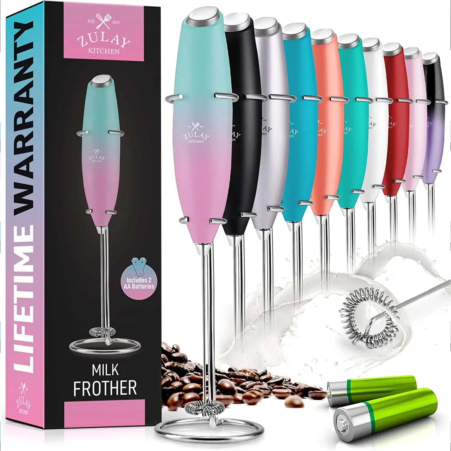 Milk Frother With Batteries Included