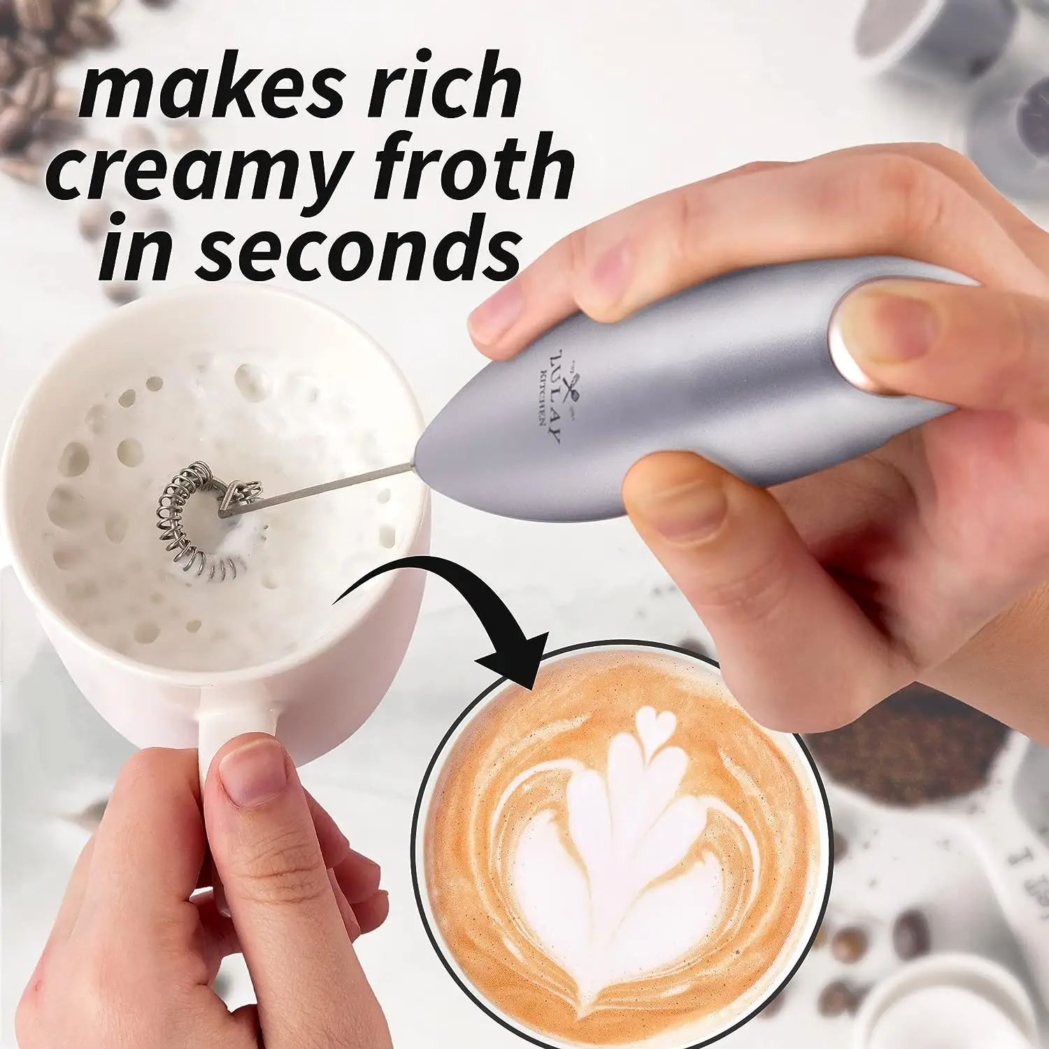 Milk Frother With Batteries Included