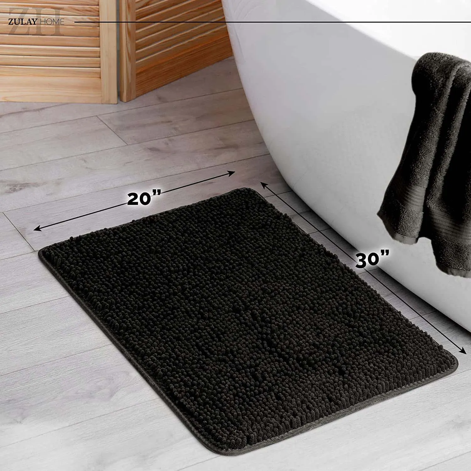 Zulay Home Soft Shaggy Bathroom Rug