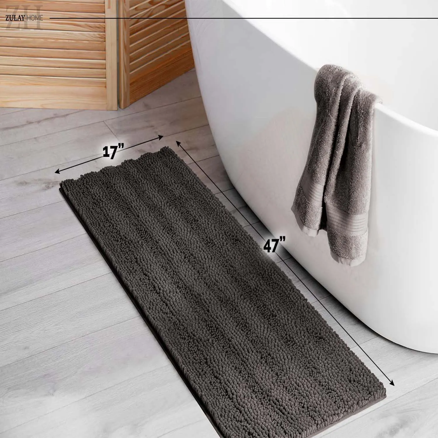 Zulay Home Soft Shaggy Bathroom Rug