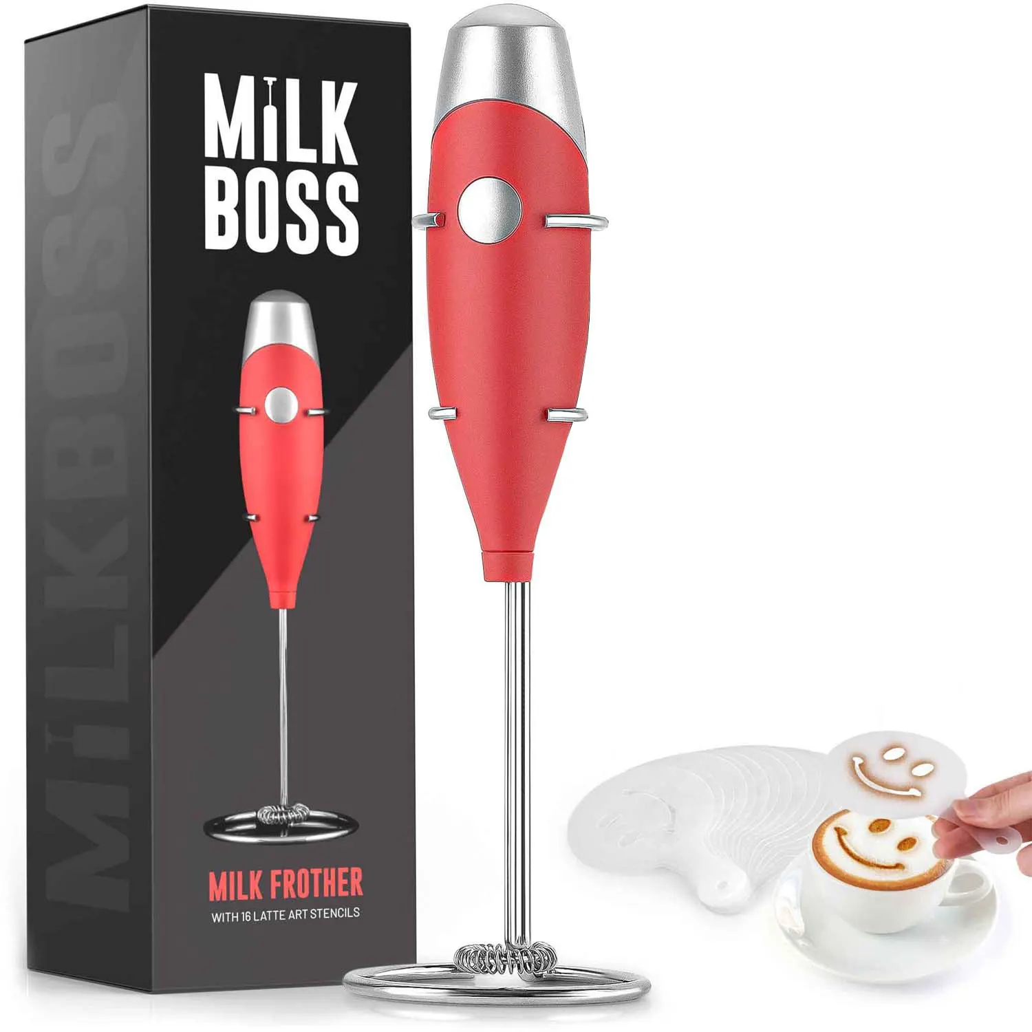 Milk Boss Milk Frother With 16-piece Stencils