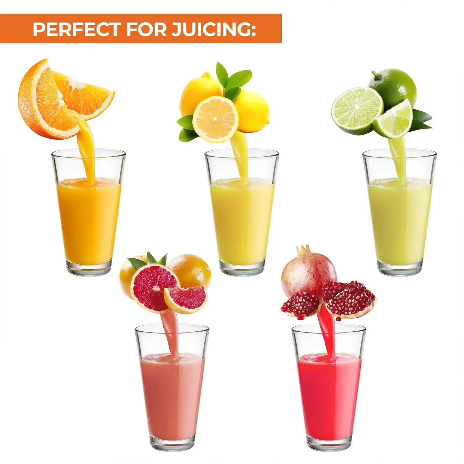 Professional Citrus Juicer + 2 In 1 Lemon Squeezer Complete Set