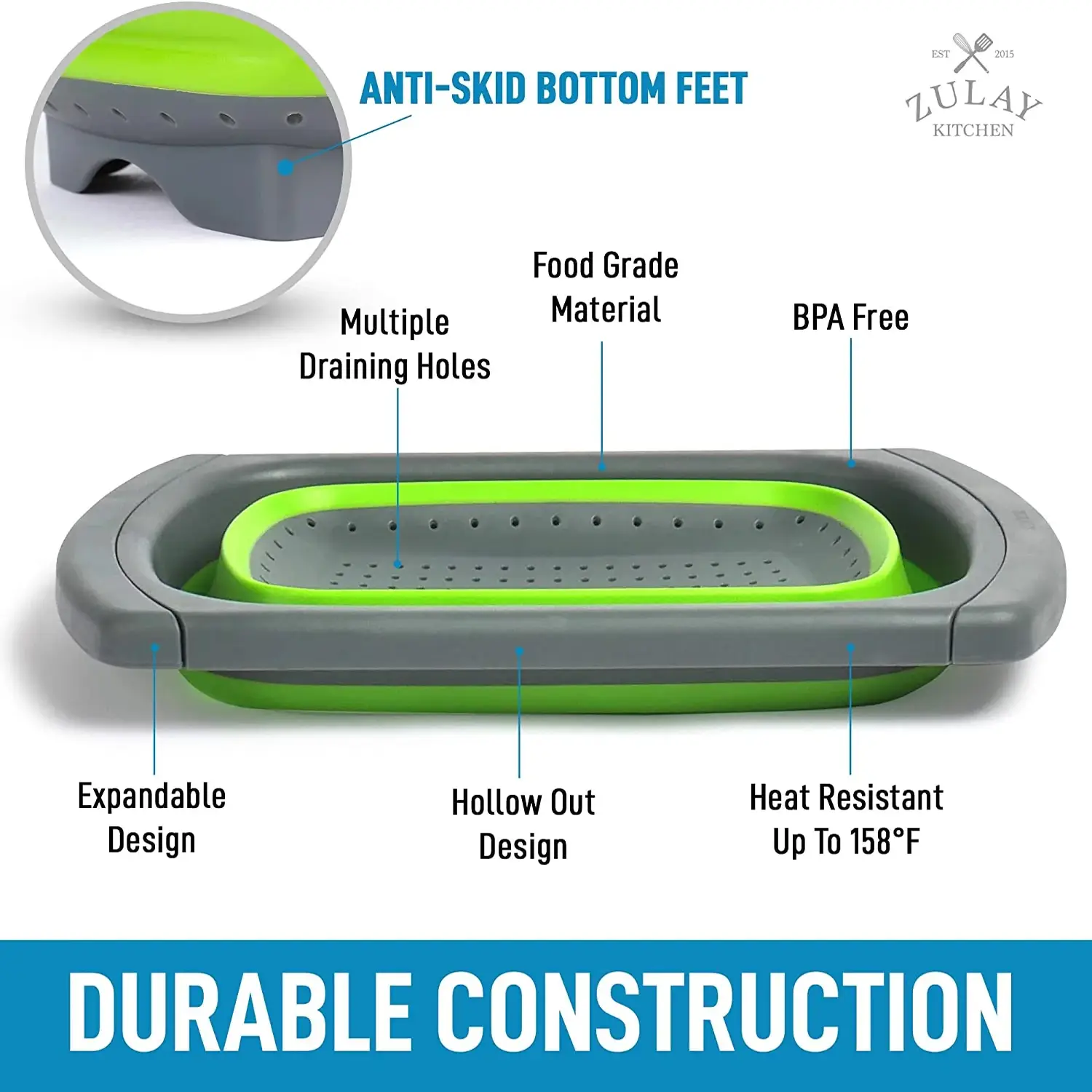 Collapsible Colander With Extendable Handles